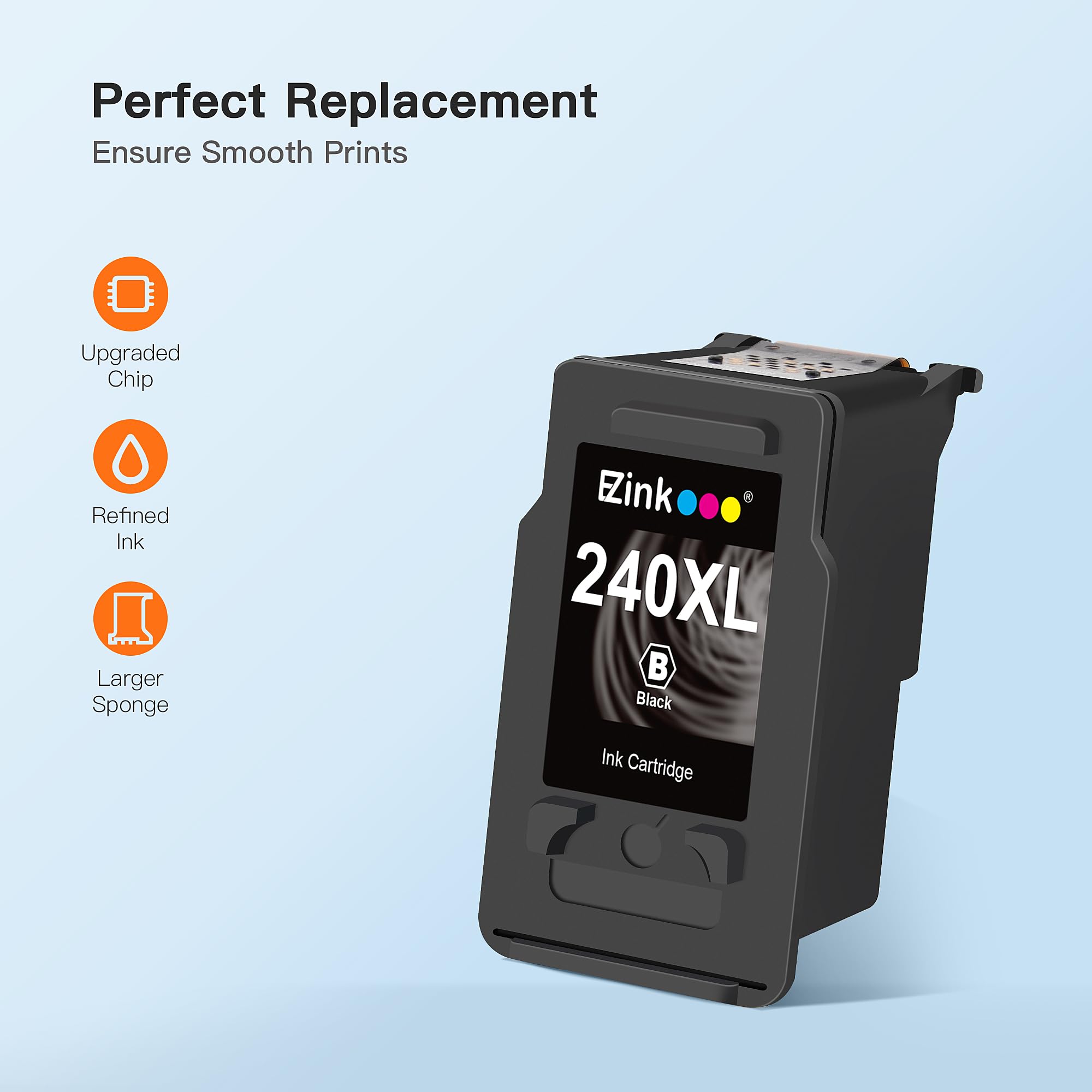 240XL Ink Cartridge Replacement for Canon 240XL Black Ink Cartridge, PG-240XL PG240 Works with PIXMA PIXMA MG3620 TS5120 MG3520 MG3220 MG2120 MG4220 MX392 MX452 MX522 Printer, 2 Pack Black - Image 5