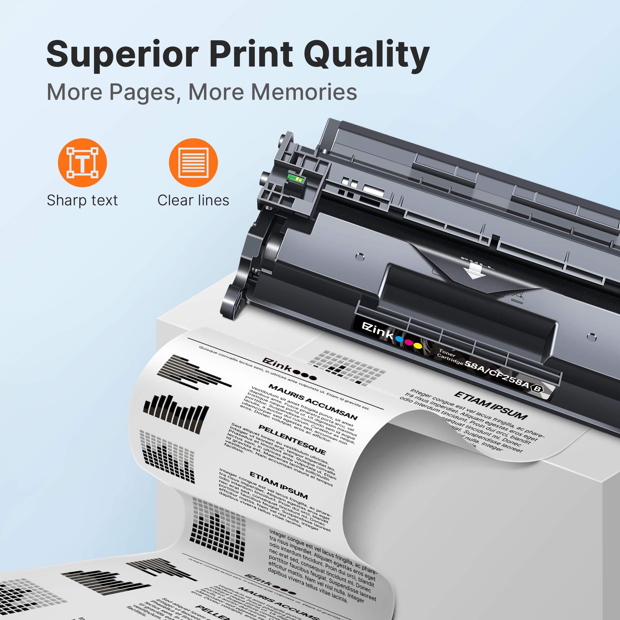 58A CF258A Toner Cartridge Black Compatible for HP 58A CF258A 58X CF258X Toner Cartridge Work with HP Laserjet MFP M428fdw M428fdn M428dw M404 M428 M404n M404dn M404dw, with Upgraded Chip, 4 Pack - Image 3