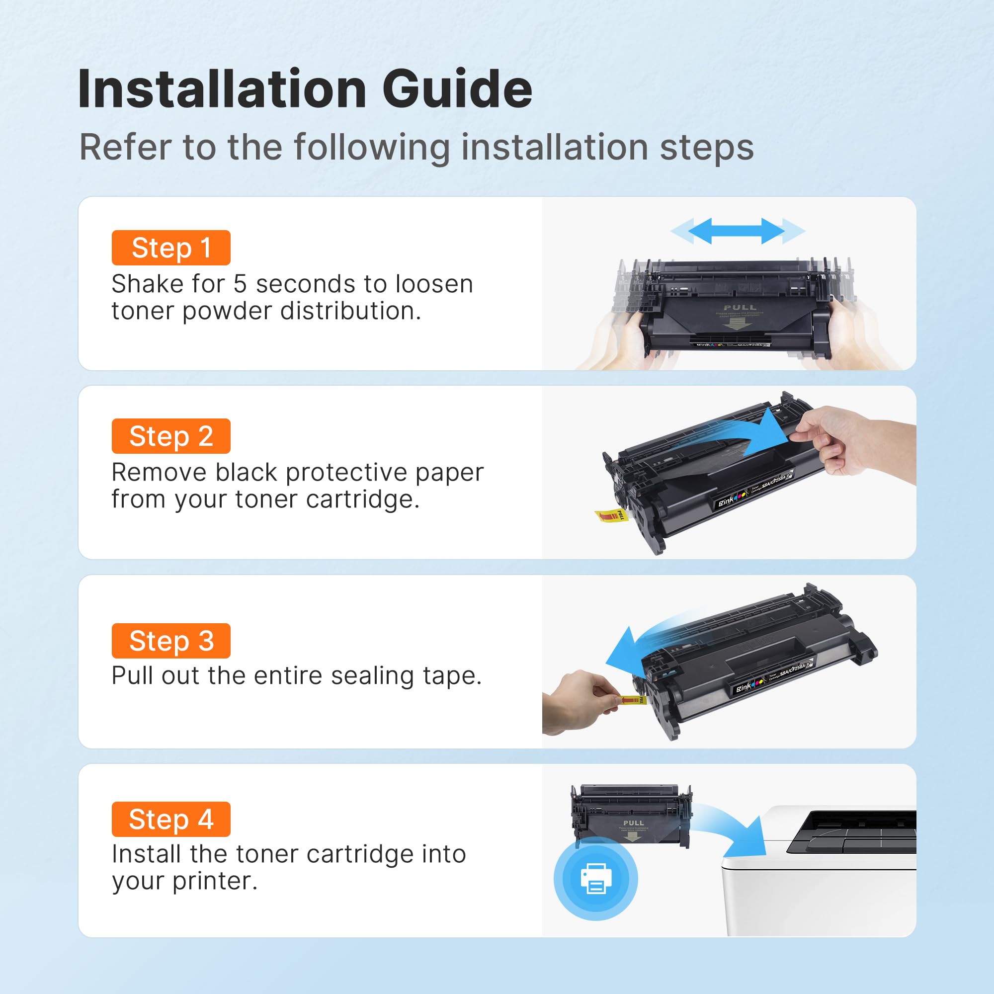 58A CF258A Toner Cartridge Black Compatible for HP 58A CF258A 58X CF258X Toner Cartridge Work with HP Laserjet MFP M428fdw M428fdn M428dw M404 M428 M404n M404dn M404dw, with Upgraded Chip, 4 Pack - Image 6