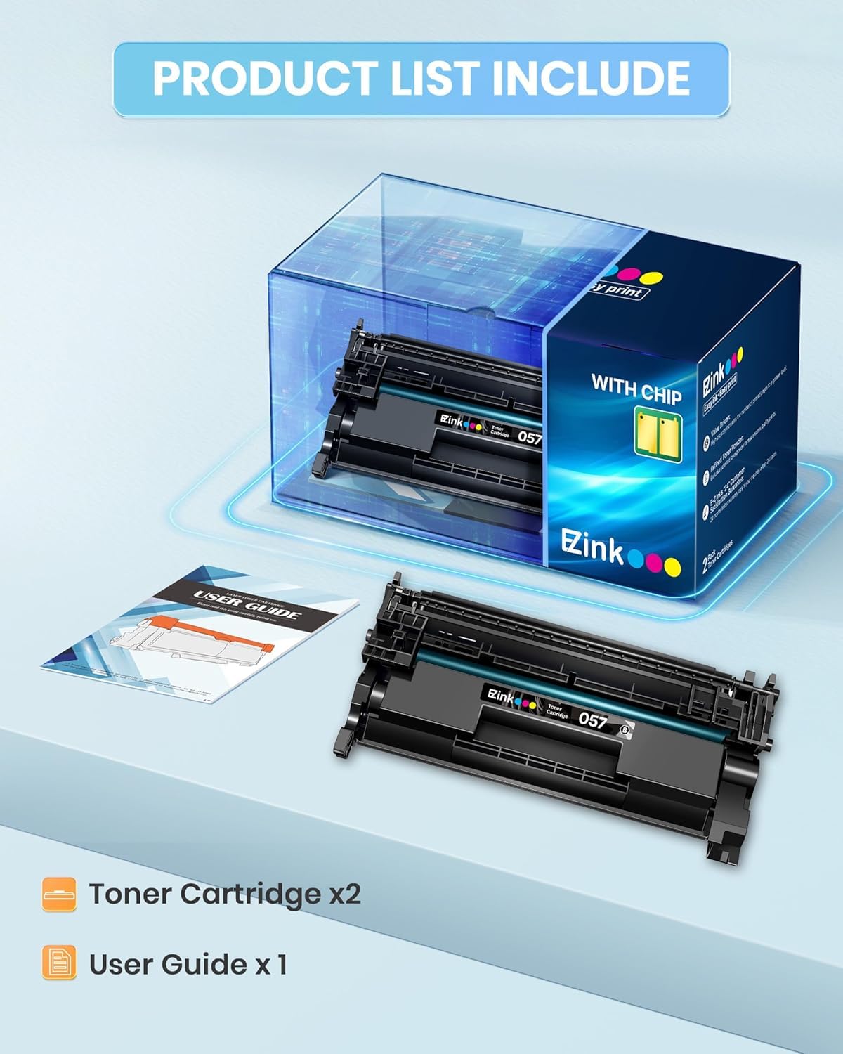 E-Z Ink 057 Toner Cartridges (with Chip) Replacement for Canon 057 Toner Cartridge CRG-057 057H Work with ImageCLASS MF445dw MF448dw LBP226dw LBP227dw LBP228dw Printer Laser Printer Ink(2 Black) - Image 4