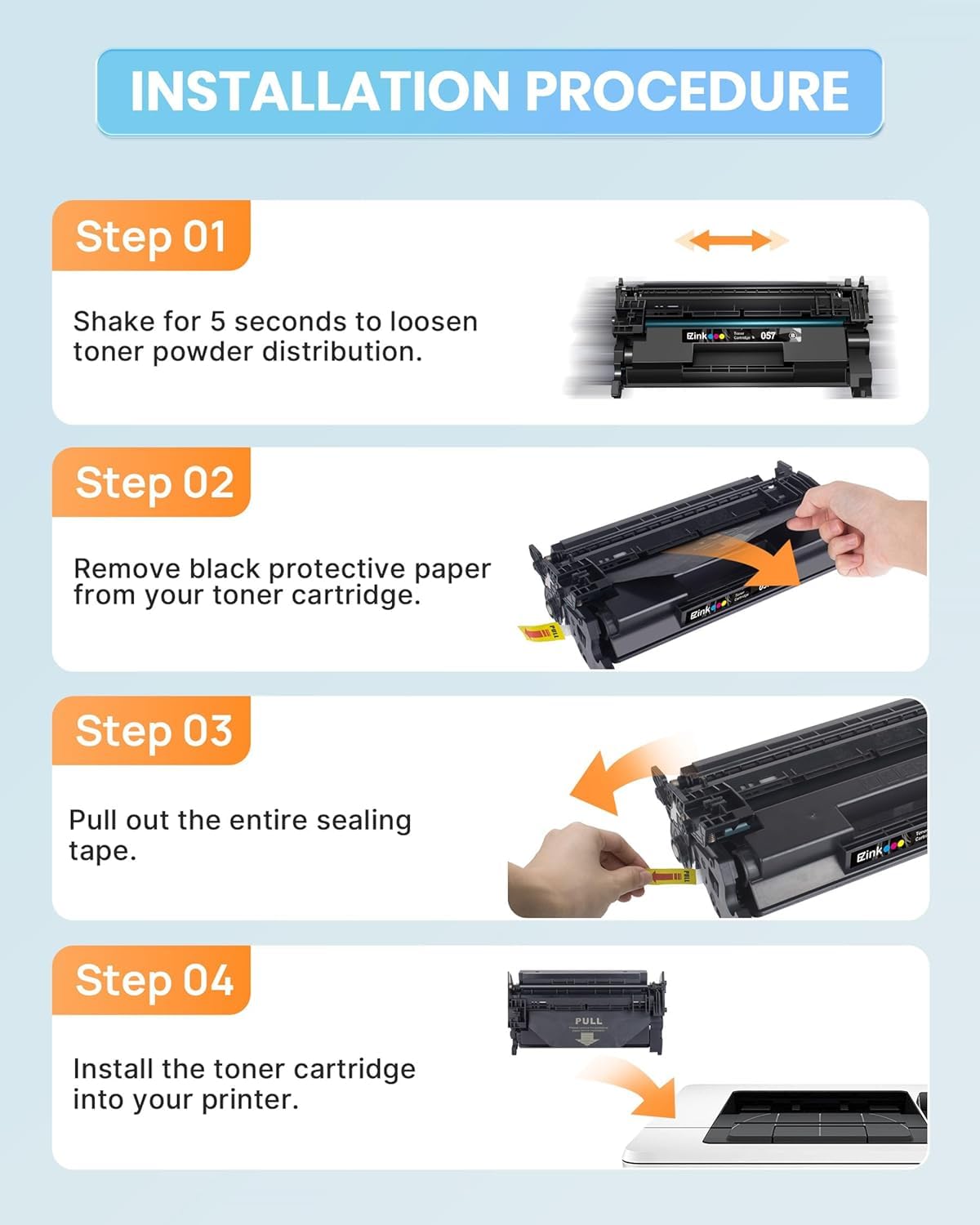 E-Z Ink 057 Toner Cartridges (with Chip) Replacement for Canon 057 Toner Cartridge CRG-057 057H Work with ImageCLASS MF445dw MF448dw LBP226dw LBP227dw LBP228dw Printer Laser Printer Ink(2 Black) - Image 6