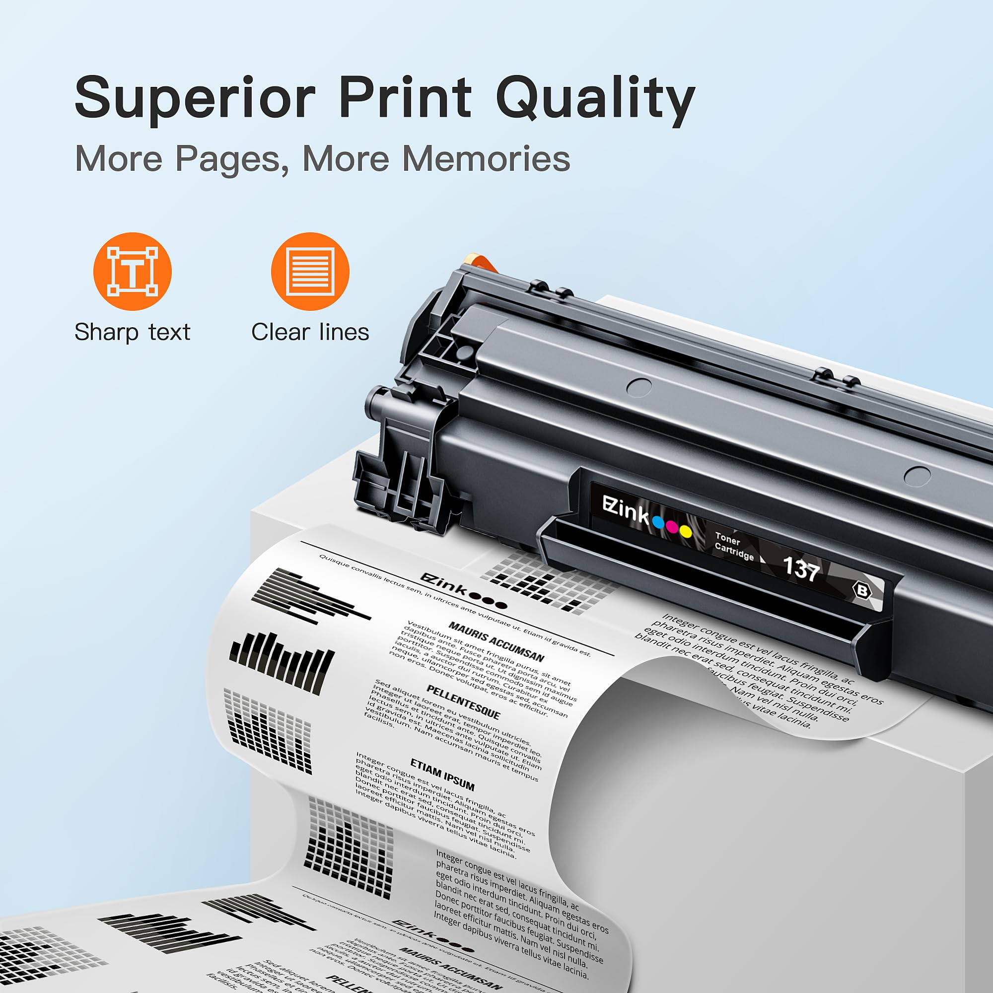 E-Z Ink 137 Black Toner Cartridge Compatible Replacement for Canon Cartridge 137 CRG137 CRG-137 Black Toner High Yield to use with ImageClass D570 MF232W MF227dw MF229dw MF244dw MF212dw MF230(2 Pack) - Image 4