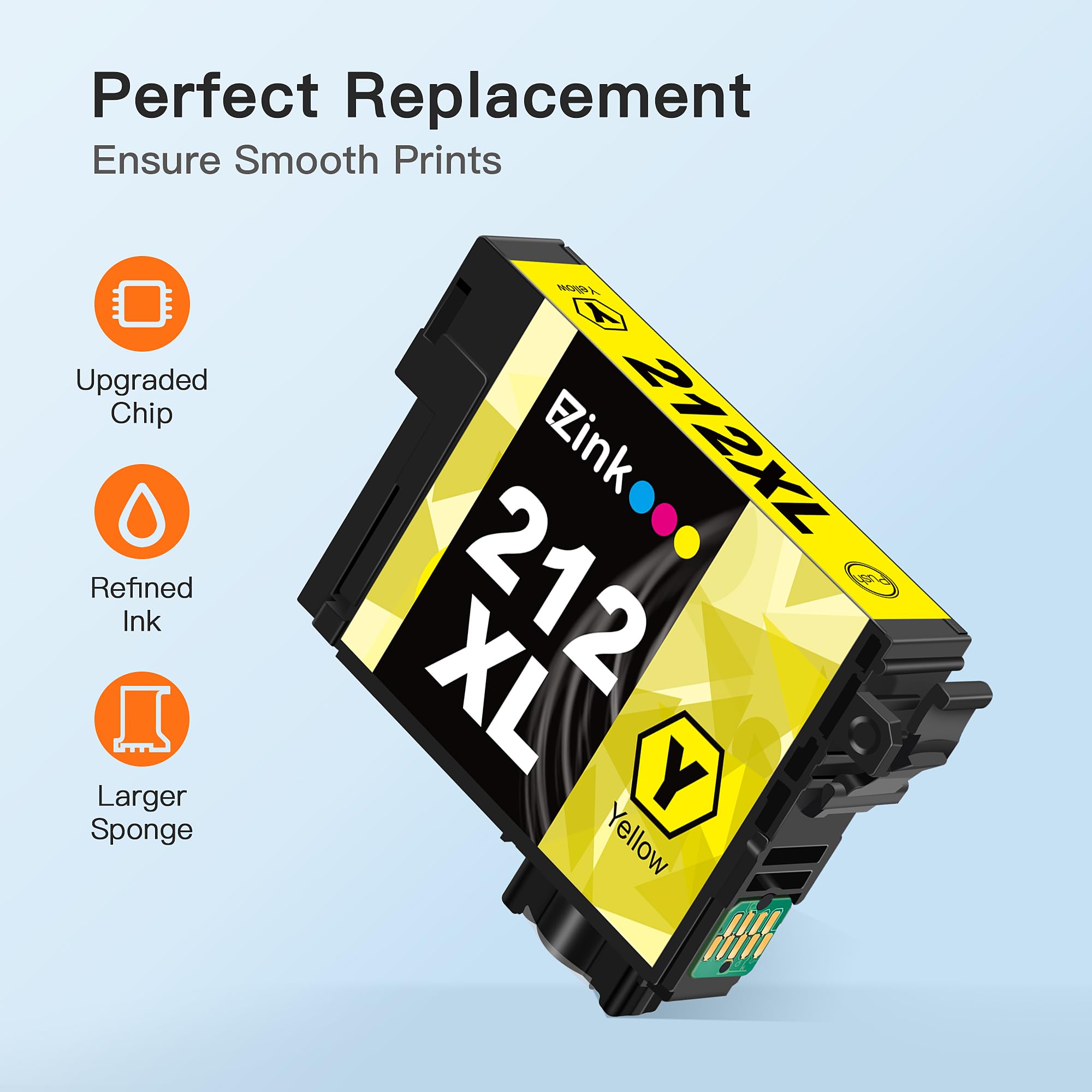 E-Z Ink Remanufactured Ink Cartridges Replacement for Epson 212 212XL T212 XL to use with XP-4100 XP-4105 WF-2830 WF-2850 Printer New Upgraded Chips (2 Black, 1 Cyan, 1 Magenta, 1 Yellow, 5 Pack) - Image 5