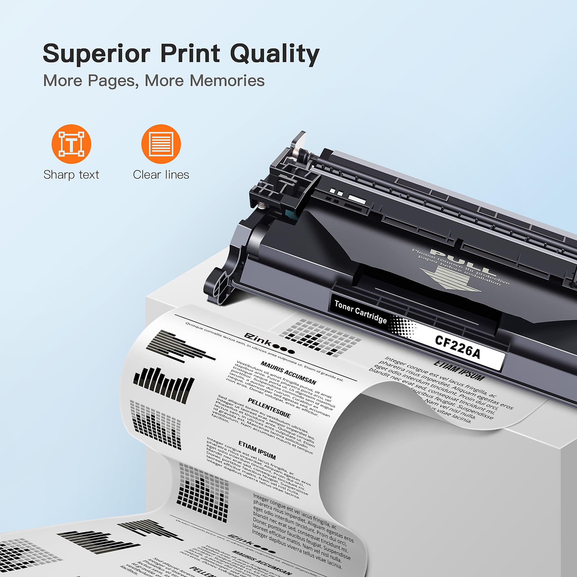 E-Z Ink 26A Toner Cartridge for HP Printer Compatible Replacement for HP 26A CF226A 26X CF226X Toner for HP LaserJet MFP M426fdw M426fdn M426dw Pro M402n M402d M402dn M402dw Printer Ink (2 Black) - Image 3