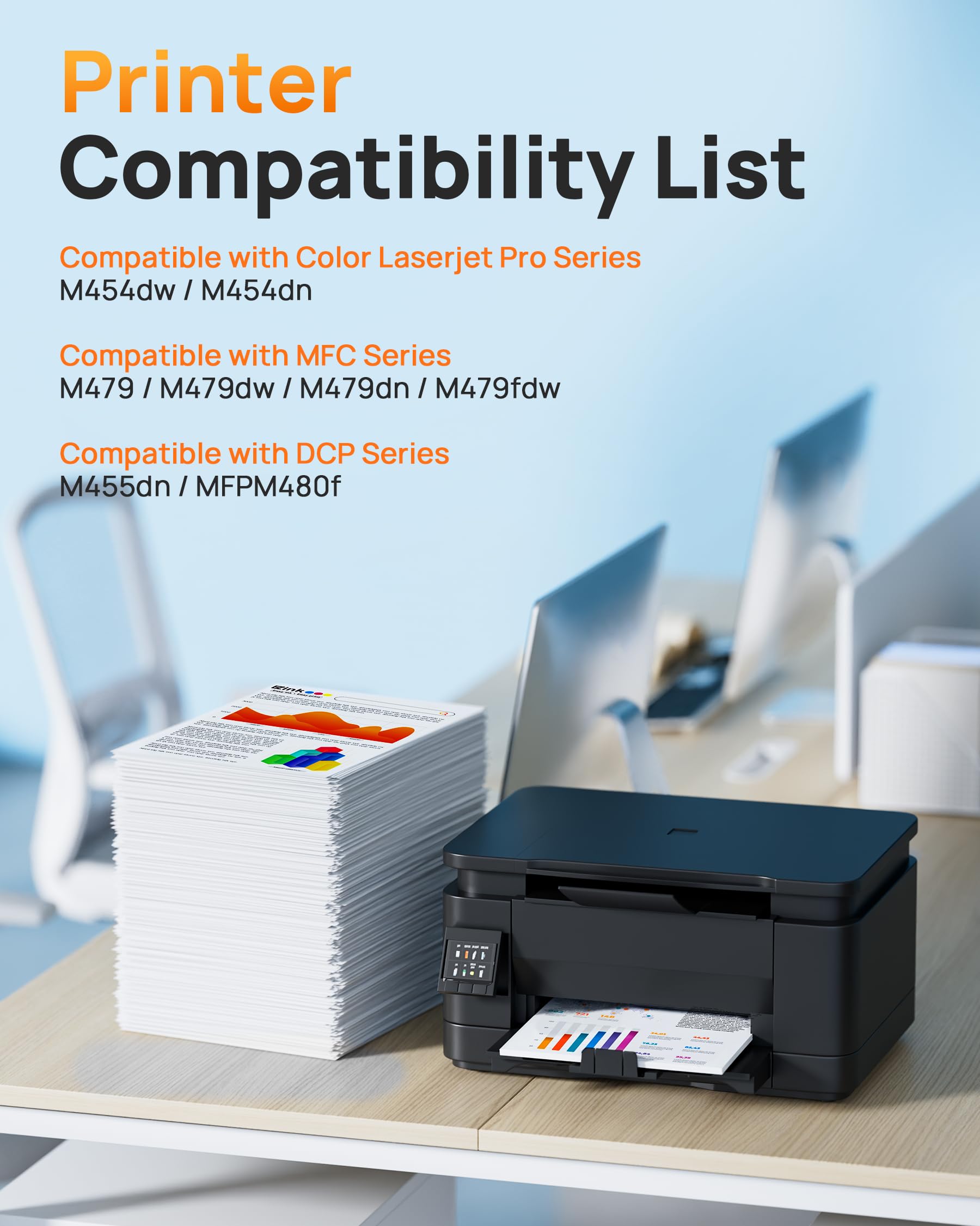 E-Z Ink 414X Toner Cartridges Compatible Replacement for HP 414X 414A W2020X Toner to Use with HP Color LaserJet Pro MFP M479fdw M479fdn M454dw M454dn M479 (4 Pack High Yield with Chip) - Image 4