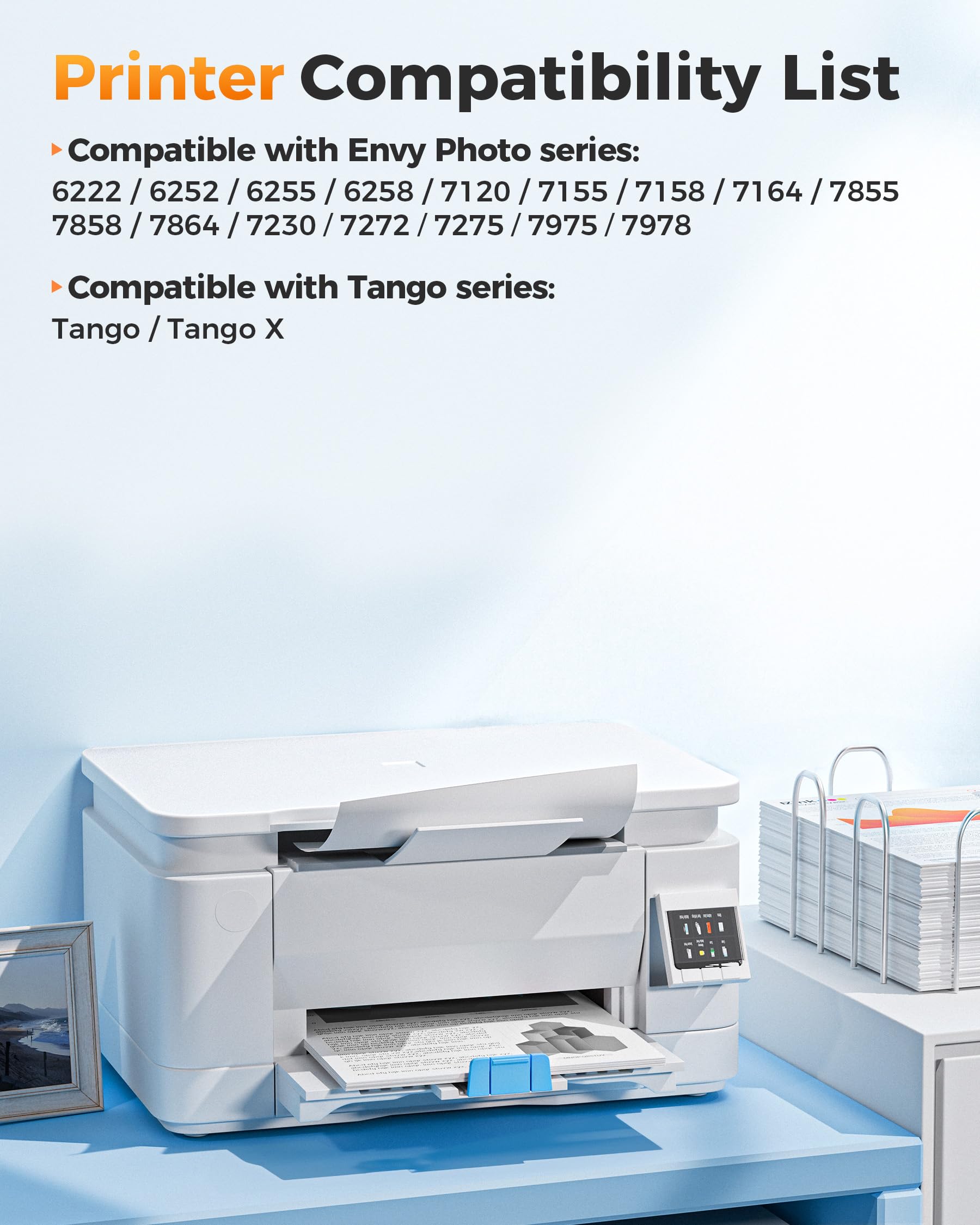 E-Z Ink 64XL Black Ink Cartridge Remanufactured Replacement for HP 64xl Black Ink Cartridge HP Ink 64 Works with HP Envy Photo 7855 7858 6252 6255 7800 7100 7155 7158 Tango Series Printers (2 Black) - Image 3
