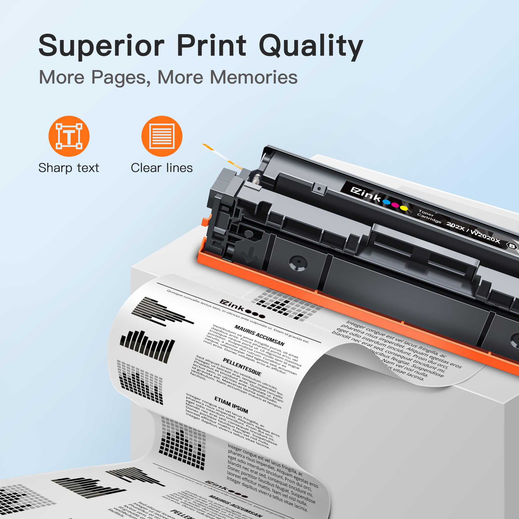E-Z Ink Compatible 202X Toner Cartridges High Yield with Chip Replacement for HP 202X Toner 202A CF500X CF500A to Use with HP Color Pro MFP M281fdw M281cdw M281fdn M254dw M254 M281 (4-Pack) - Image 3