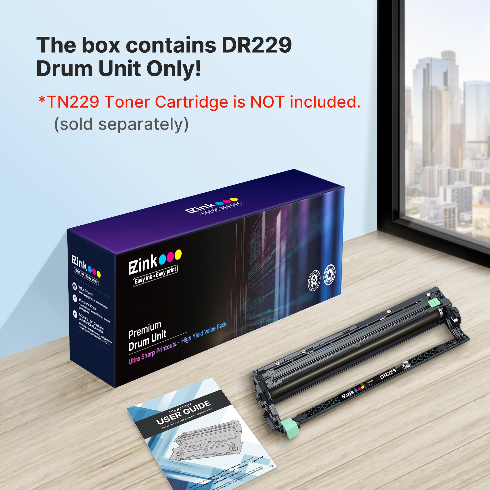 E-Z Ink Compatible DR229CL Drum Unit (Not Toner) Replacement for Brother DR229CL use with TN229 TN229xl Compatible with Brother MFC-L3780CDW MFC-L3720CDW HL-L3220CDW HL-L3280CDW Printer (4 Pack) - Image 7