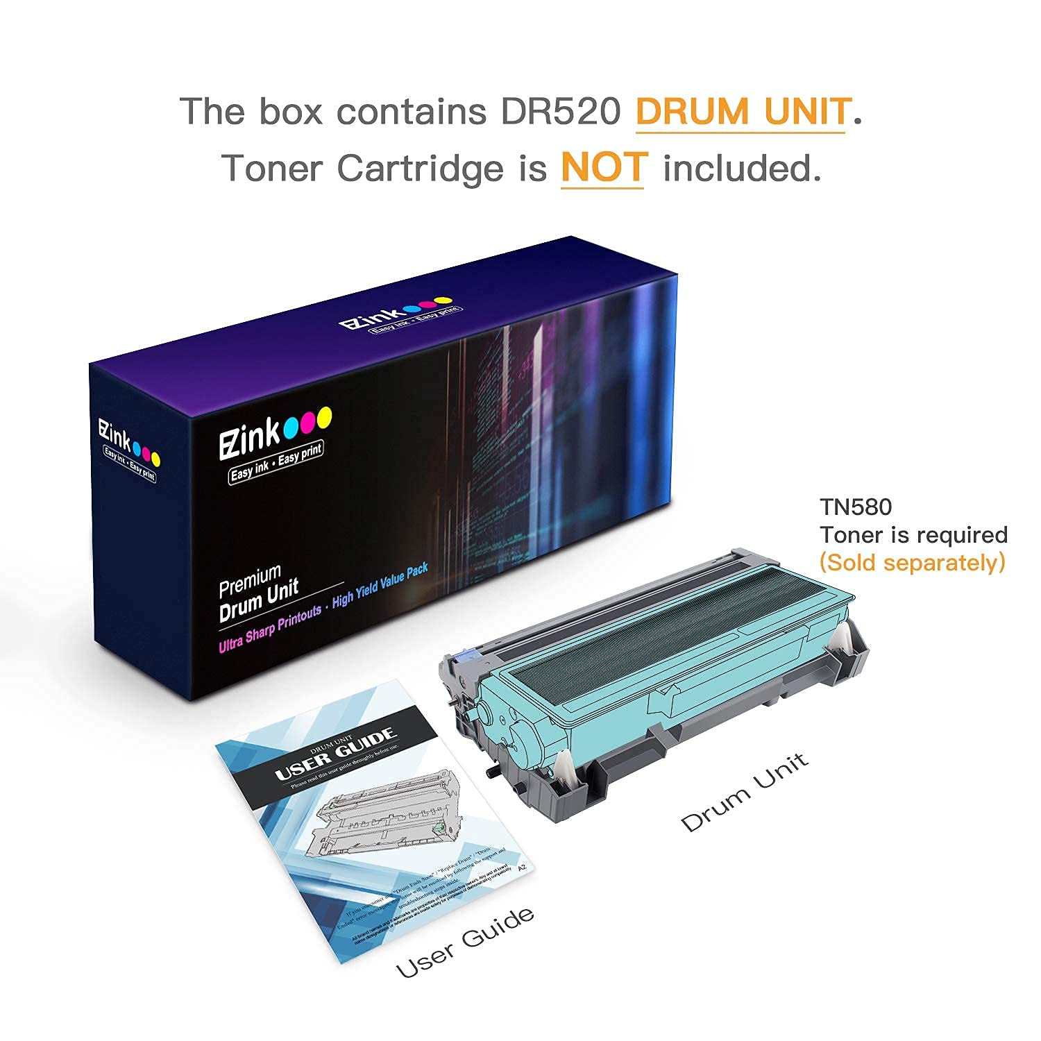 E-Z Ink Compatible Drum Unit Replacement for Brother DR520 DR620 Compatible with DCP-8065DN DCP-8060 HL-5240 HL-5250DN HL-5340D HL-5370DW MFC-8890DW MFC-8460N Printer (1 Drum Unit, 1 Pack) - Image 6