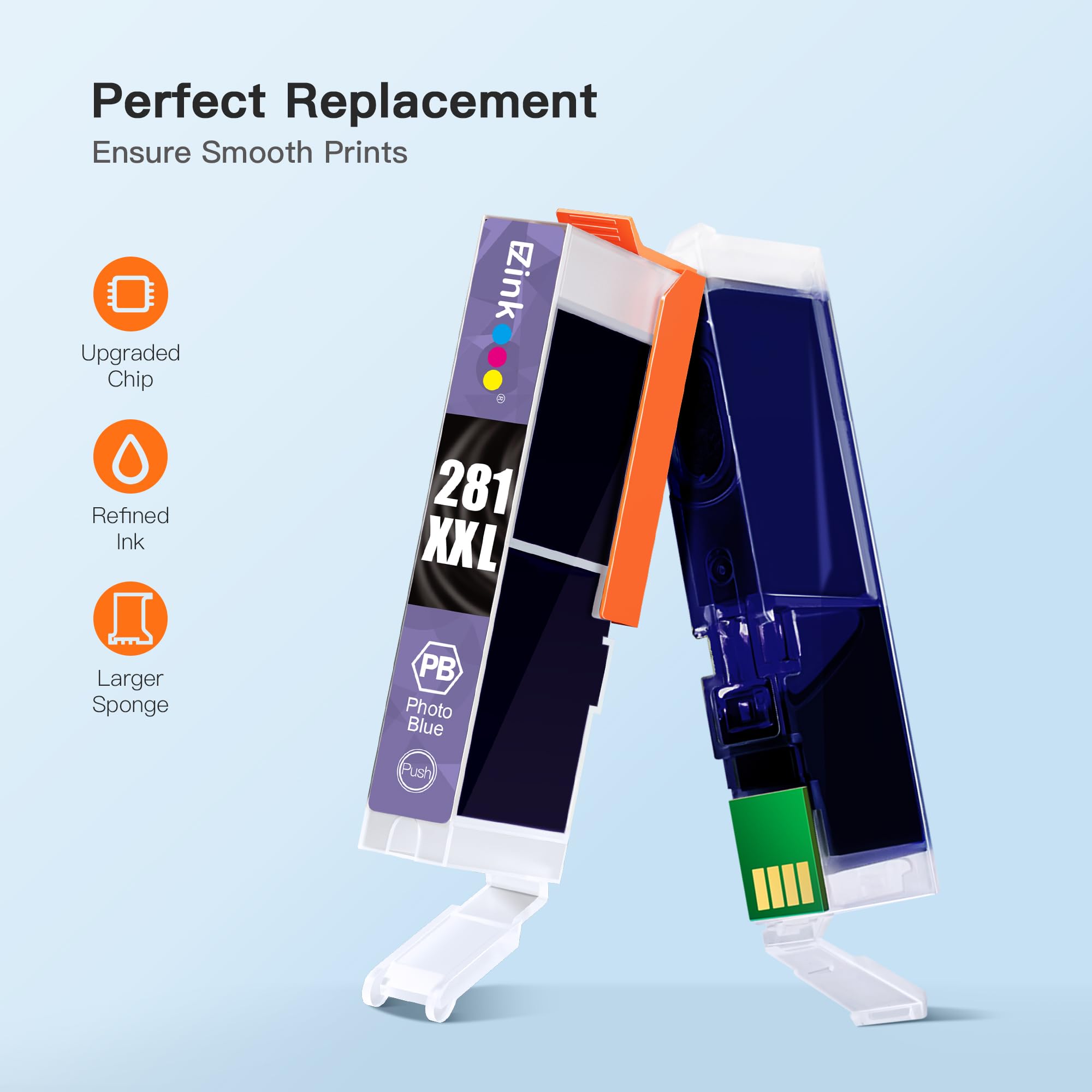 E-Z Ink Compatible Ink Cartridge Replacement for Canon CLI-281XXL CLI 281 XXL to use with PIXMA TS8120 TS9120 (Photo Blue, 1 Pack) - Image 3