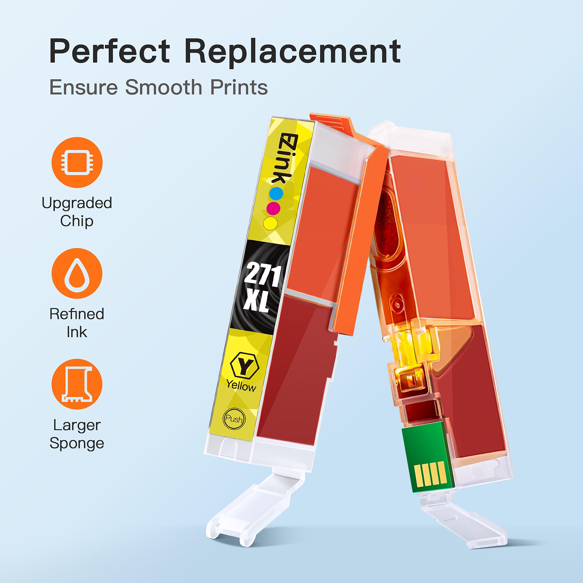 E-Z Ink Compatible Ink Cartridge Replacement for Canon CLI-271XL CLI 271 XL to use with TS6020 TS9020 TS8020 MG5720 MG5722 MG6820 MG6821 MG6822 MG7720 (3 Cyan,3 Magenta,3 Yellow) 9 Pack - Image 5