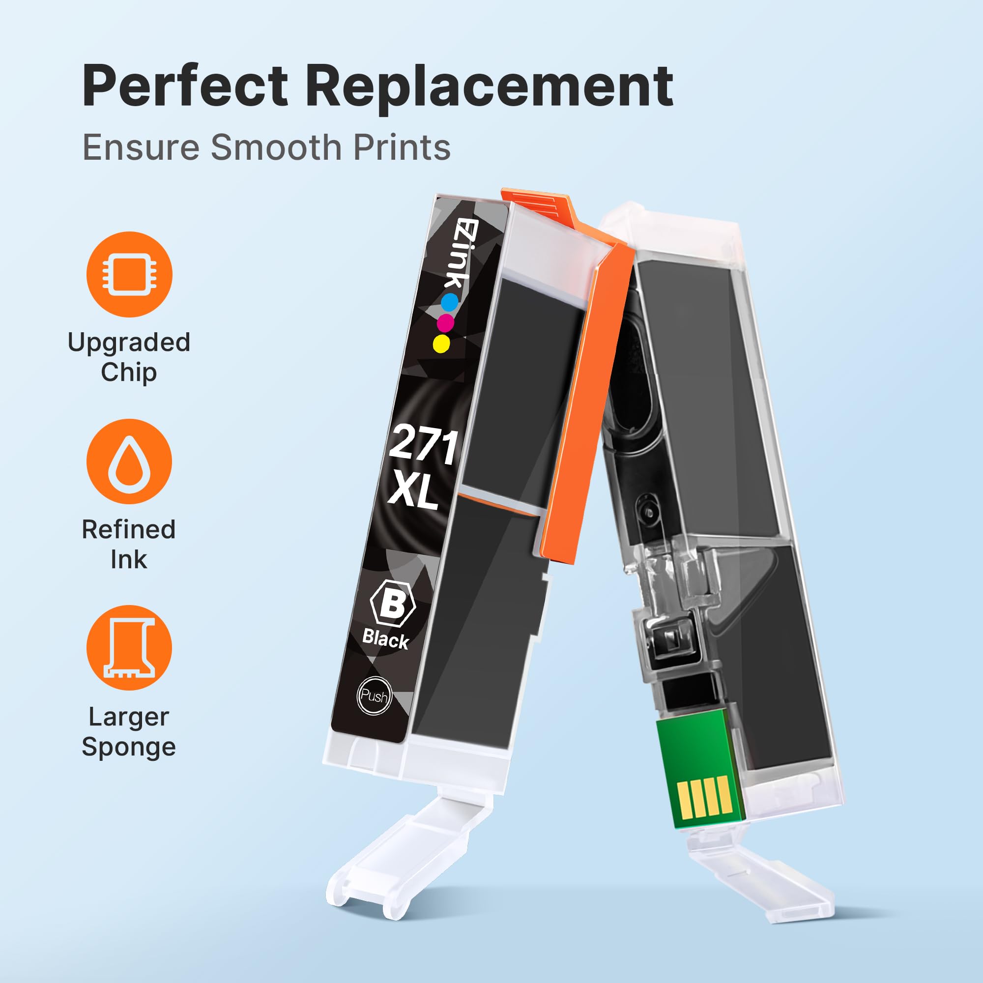E-Z Ink Compatible Ink Cartridge Replacement for Canon CLI-271XL CLI-271 XL CLI271XL 271XL 271 to use with MG5720 MG5722 MG6820 MG6821 MG6822 MG7720 TS6020 TS9020 TS8020 Printer (4 Black) - Image 4