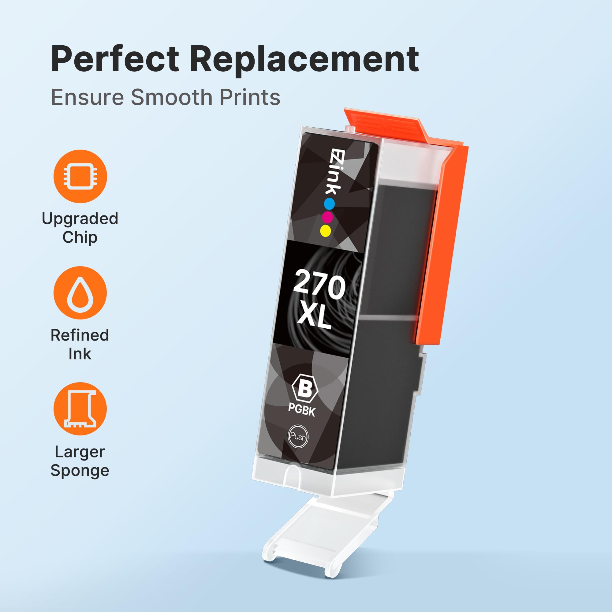 E-Z Ink Compatible Ink Cartridge Replacement for Canon PGI-270XL PGI 270 XL to use with MG6821 TS6020 MG6820 MG5720 MG5721 MG5722 TS5020 TS8020 TS9020 MG7720 Printer (6 PGBK) - Image 5