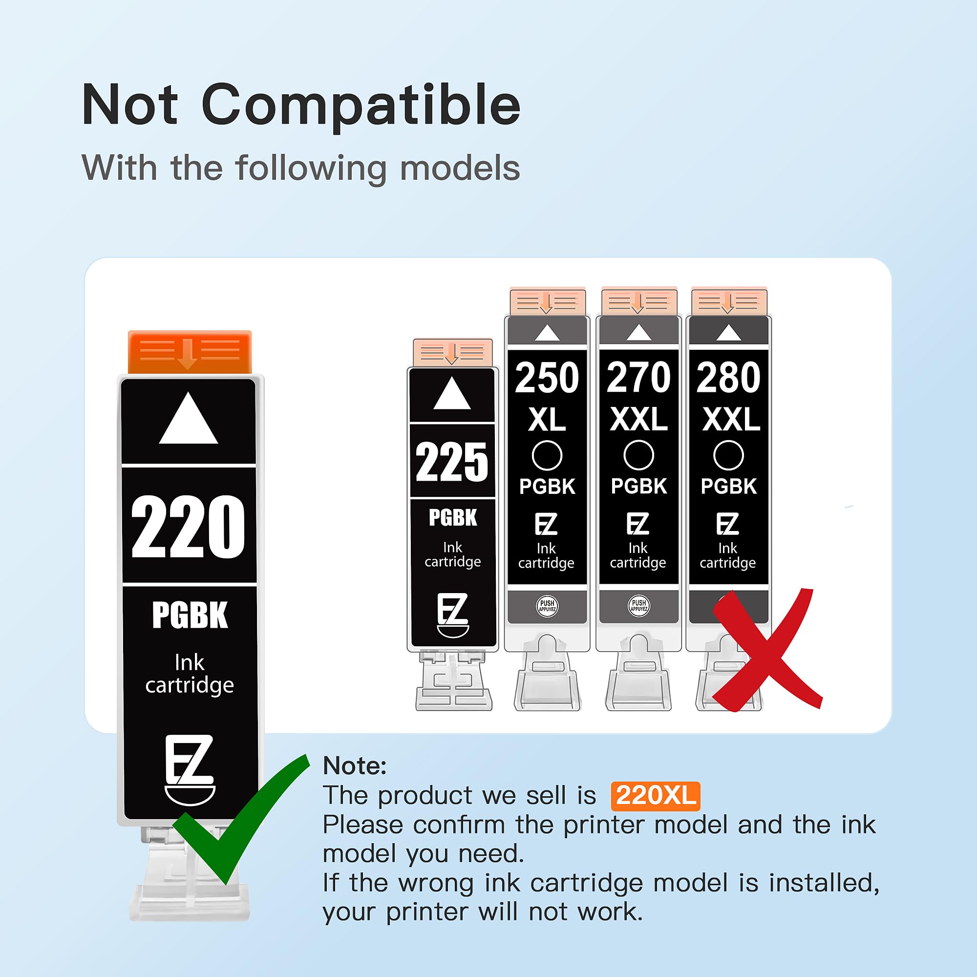 E-Z Ink Compatible Ink Cartridge Replacement for Canon 220 221 PGI-220 CLI-221 Ink to use with Canon MX860 MX870 MP980 MP990 MP560 (6 Large Black,3 Cyan, 3 Magenta, 3 Yellow, 3 Small Black) 18 Pack - Image 7