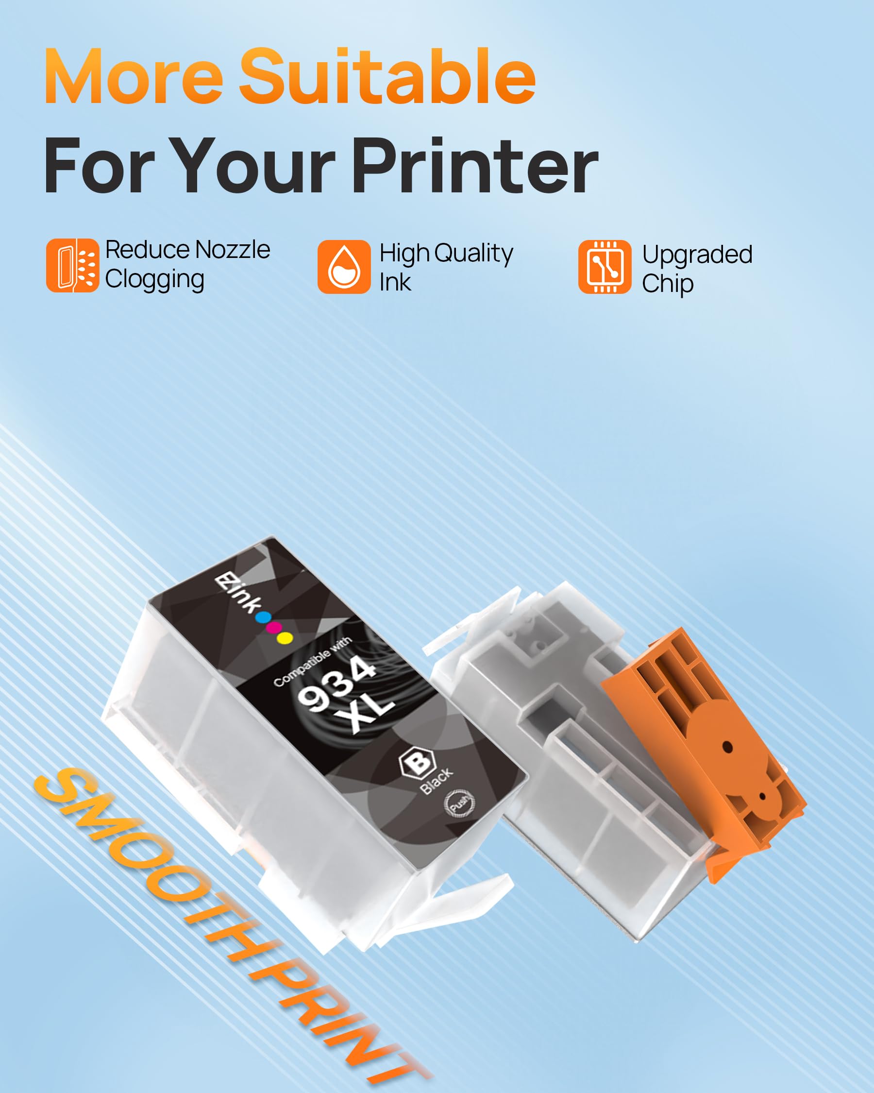 E-Z Ink Compatible Ink Cartridge Replacement for HP 934 and 935 Ink Cartridges Combo Pack 934XL 935XL 934 XL 935 XL to Use with Officejet Pro 6200 6230 6835 Officejet 6812 6815 6820 6800 (4 Pack) - Image 4