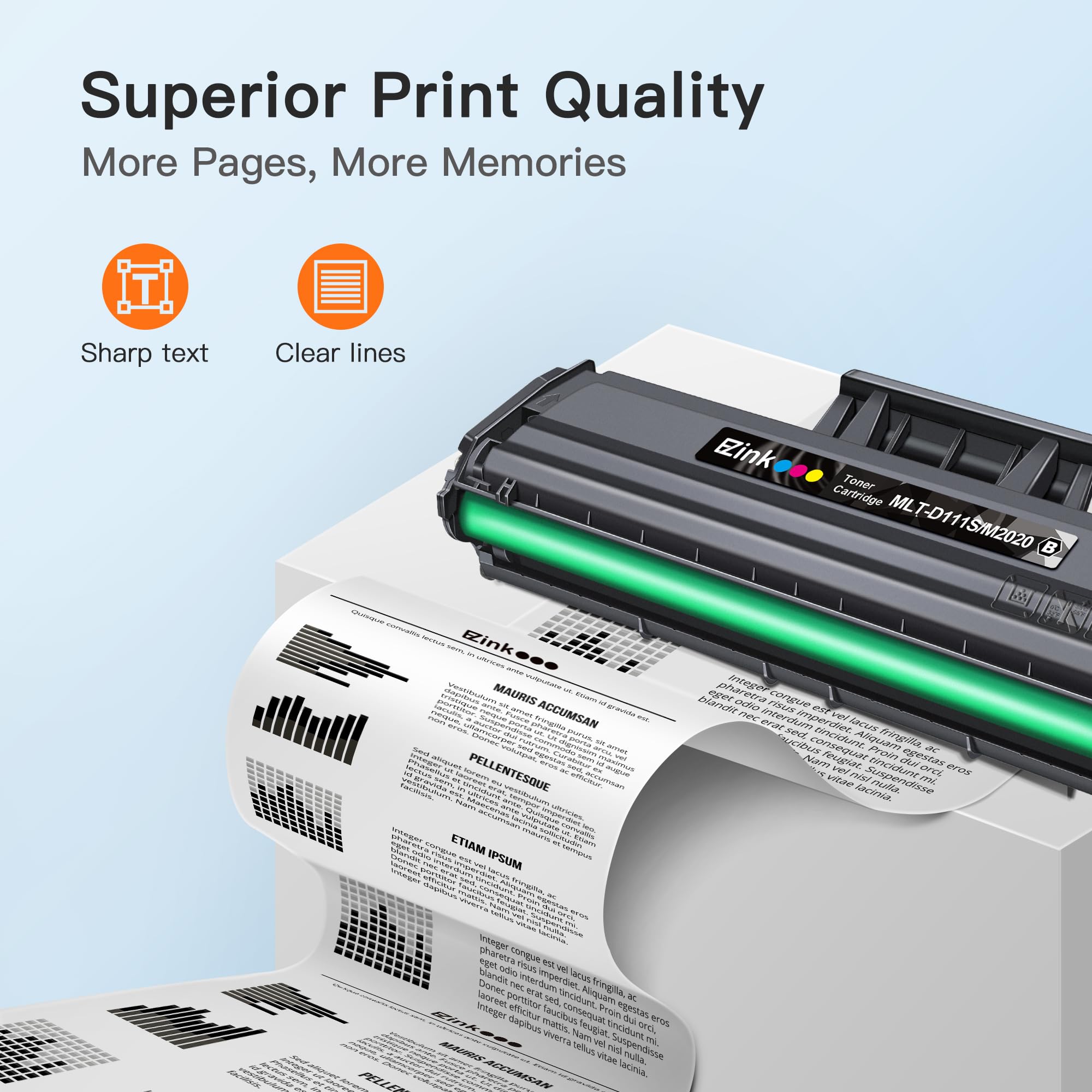 E-Z Ink Compatible MLT-D111S Toner Cartridge High Yield Replacement for Samsung 111S 111L MLT-D111S MLT-D111L to use with Samsung Xpress M2020W M2022W M2024W M2070FW M2070W Printer (Black, 1 Pack) - Image 4