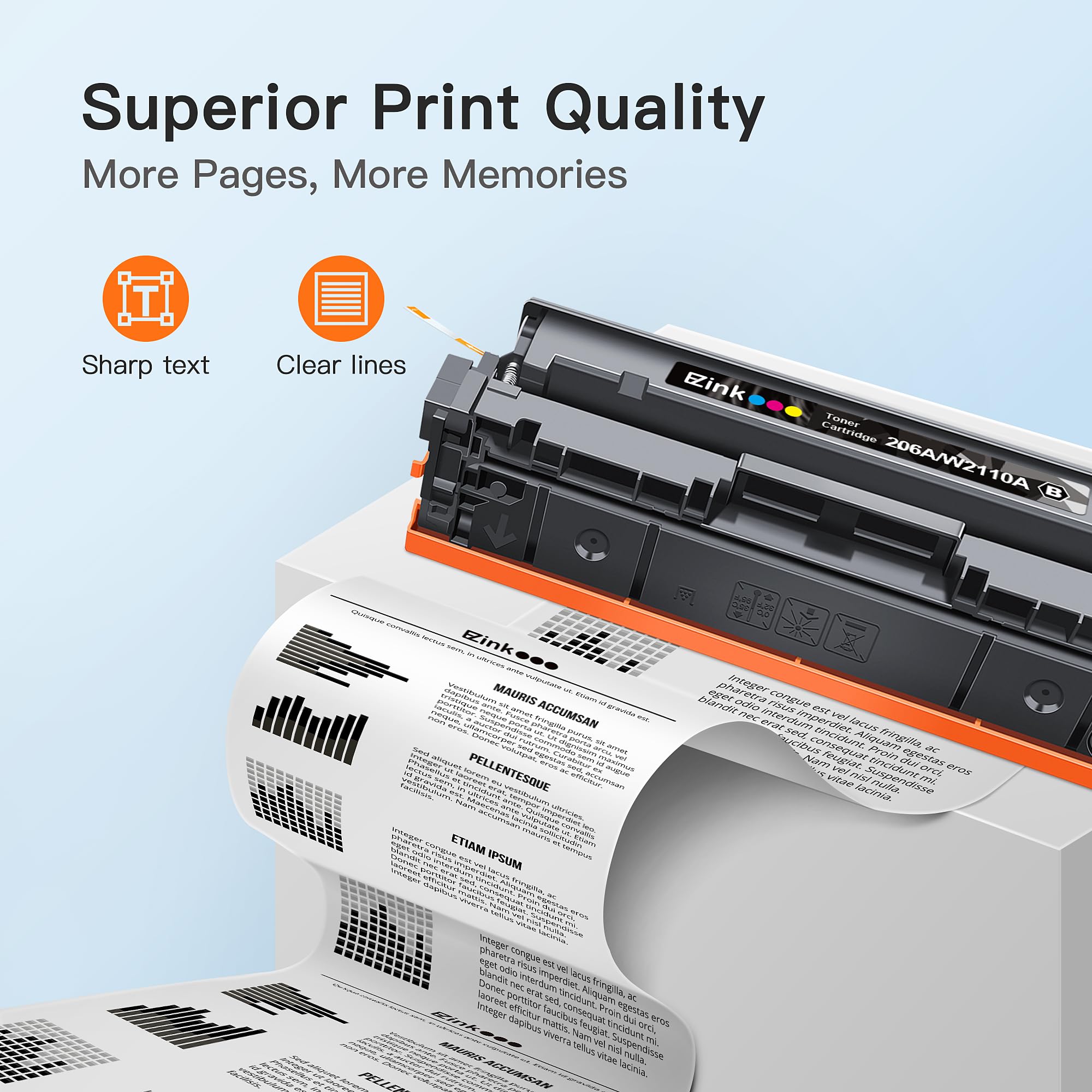 E-Z Ink Compatible Replacement for Toner Cartridge for HP 206A 206X Black Toner Cartridges 2 Black to Use with HP Color Laserjet Pro M255dw M283 MFP-M283fdw M283cdw Pro M255 (2 Black 206A 206X Toners) - Image 3