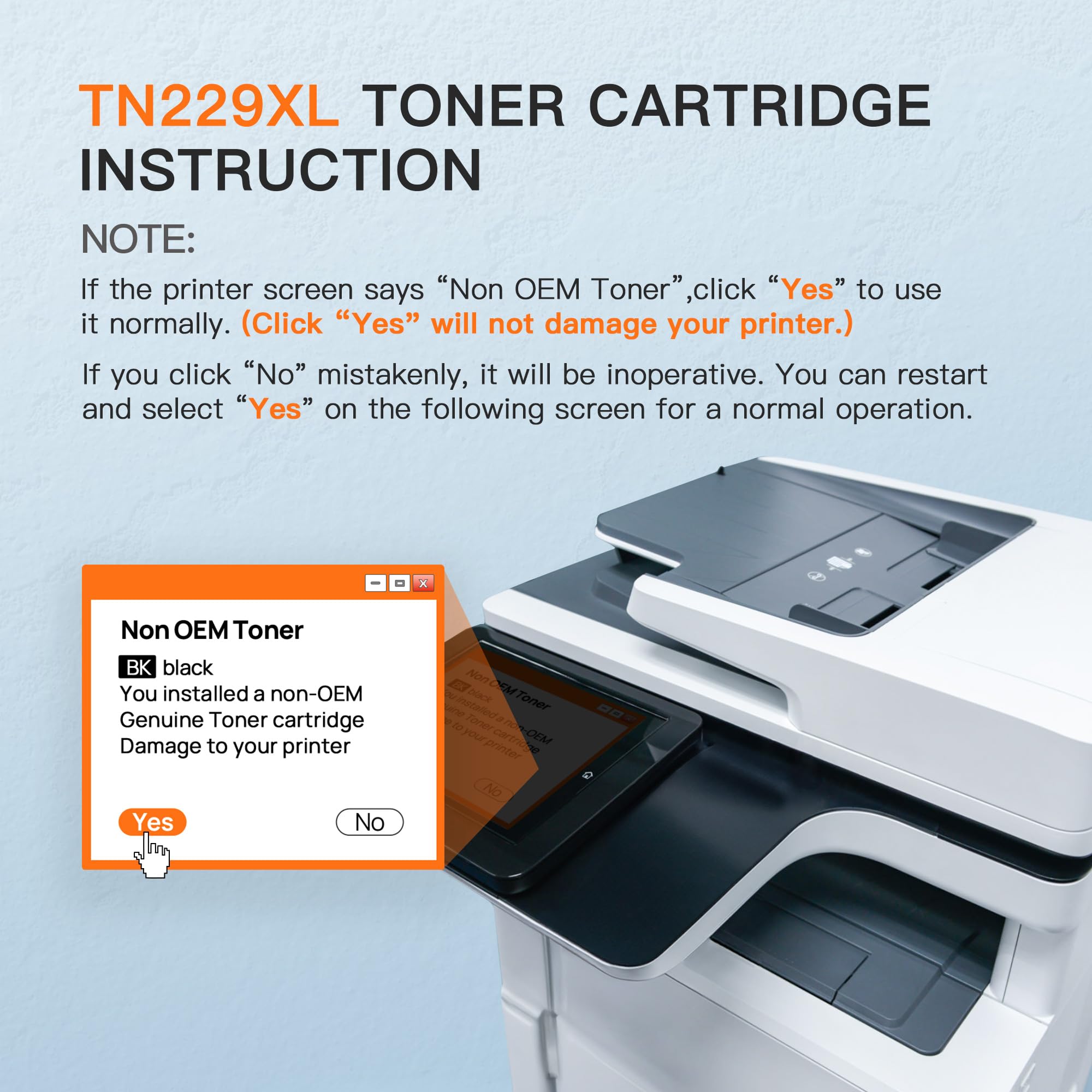 E-Z Ink Compatible TN229XL Toner Cartridges Replacement for Brother TN229XL TN-229XL TN229 XL to use with MFC-L3720CDW MFC-L3780CDW HL-L3220CDW HL-L3280CDW HL-L3300CDW Printer (TN229XLBK/C/M/Y-5 Pack) - Image 7