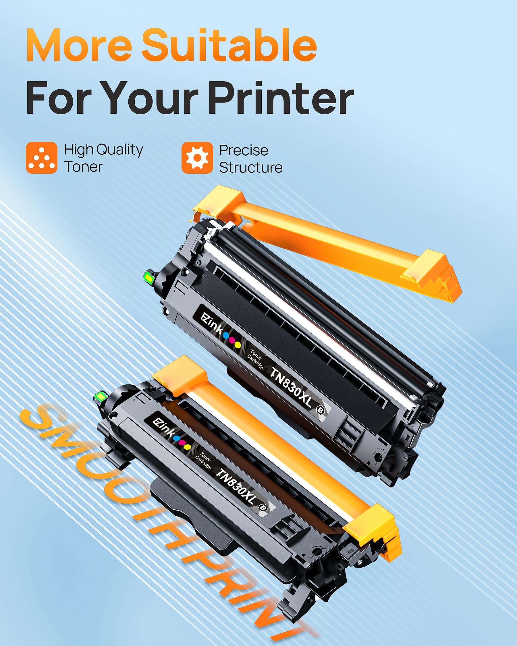 E-Z Ink Compatible TN830XL Toner Cartridge Replacement for Brother TN830XL TN830 TN 830 Toner Cartridges Compatible with Brother DCP-L2640DW HL-L2460DW HL-L2480DW HL-L2400D Printer (2 TN830XL Toner) - Image 5