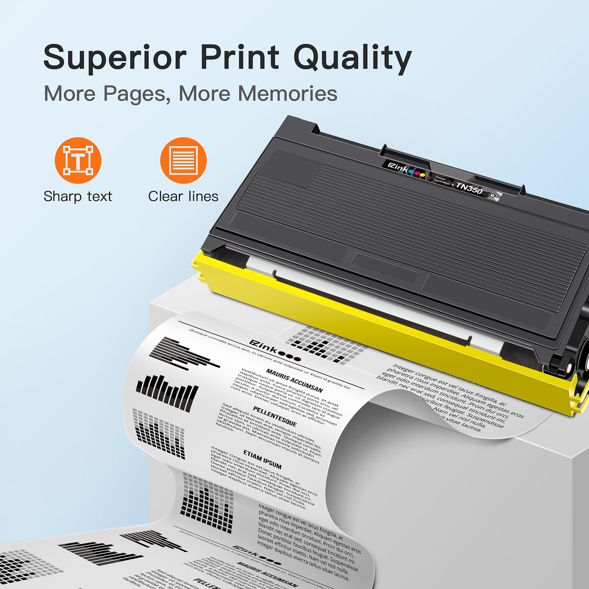 E-Z Ink Compatible Toner Cartridge Replacement for Brother TN350 TN-350 TN 350 to Use with Intellifax 2820 Intellifax 2920 HL-2070N HL-2040 DCP-7020 MFC-7820n (Black, 1 Pack) - Image 3