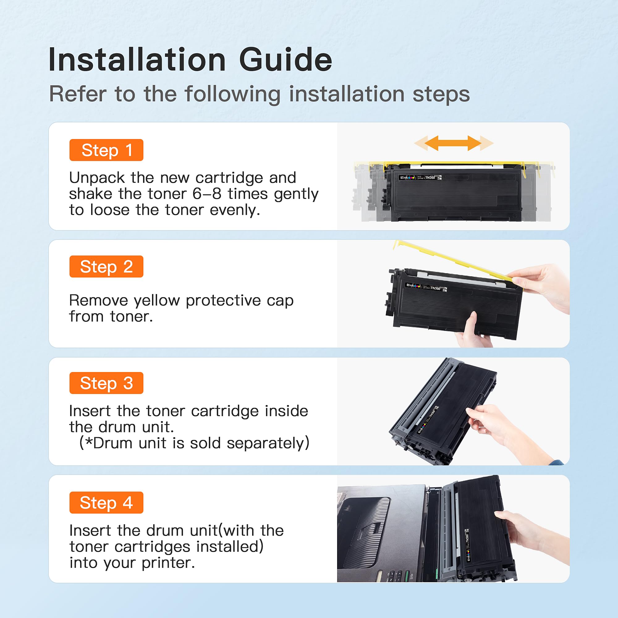 E-Z Ink Compatible Toner Cartridge Replacement for Brother TN350 TN-350 TN 350 to Use with Intellifax 2820 Intellifax 2920 HL-2070N HL-2040 DCP-7020 MFC-7820n (Black, 1 Pack) - Image 6