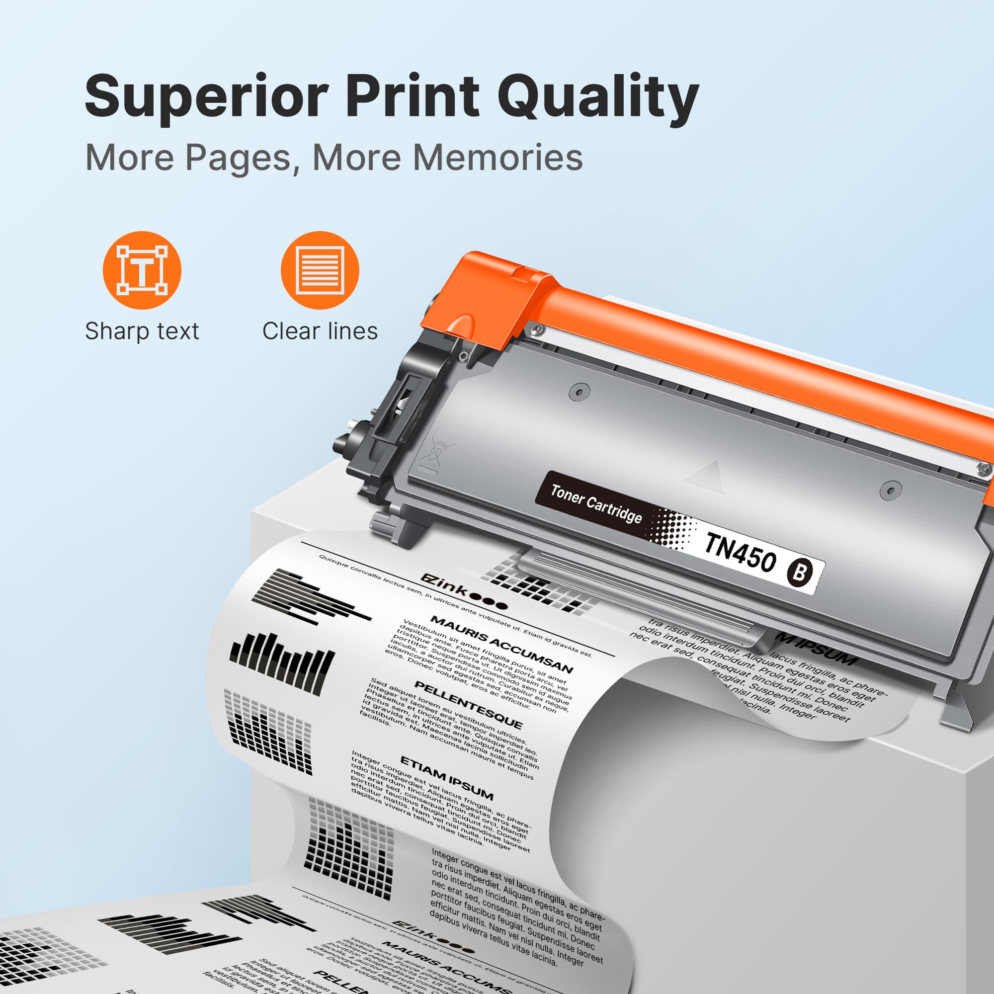E-Z Ink Compatible Toner Cartridge Replacement for Brother TN450 TN420 TN-450 TN-420 Compatible with HL-2270DW HL-2280DW HL-2230 MFC-7360N MFC-7860DW DCP-7065DN Intellifax 2840 2940 (2 Black) - Image 3