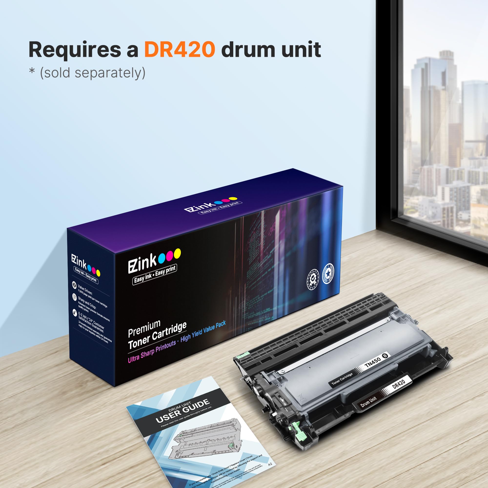 E-Z Ink Compatible Toner Cartridge Replacement for Brother TN450 TN420 TN-450 TN-420 Compatible with HL-2270DW HL-2280DW HL-2230 MFC-7360N MFC-7860DW DCP-7065DN Intellifax 2840 2940 (2 Black) - Image 7