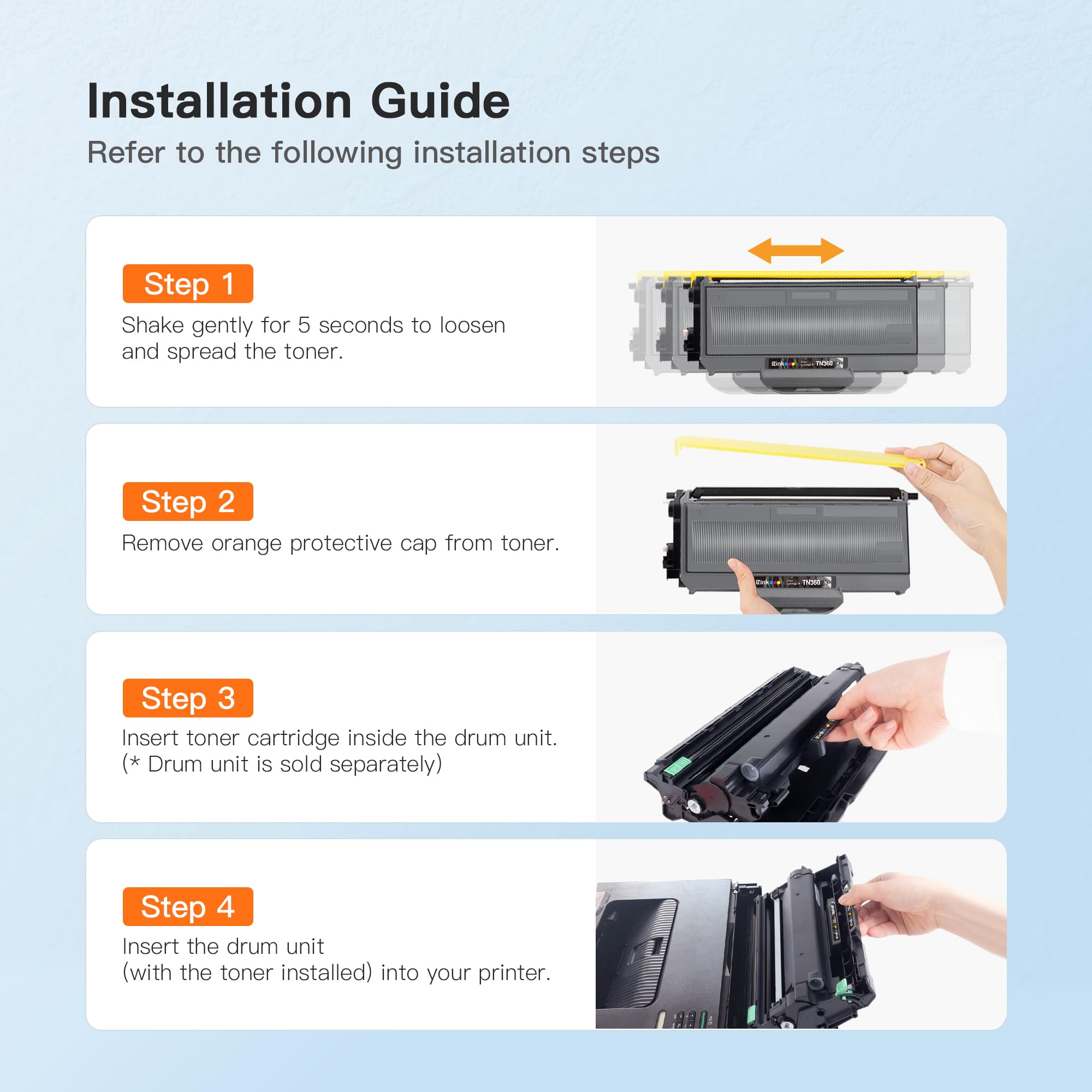E-Z Ink Compatible Drum Unit Replacement for Brother DR360 DR 360 to use with DCP-7040 DCP-7030 MFC-7840W MFC-7340 MFC-7440N HL-2140 HL-2170W HL-2150N (1 Drum Unit) - Image 6