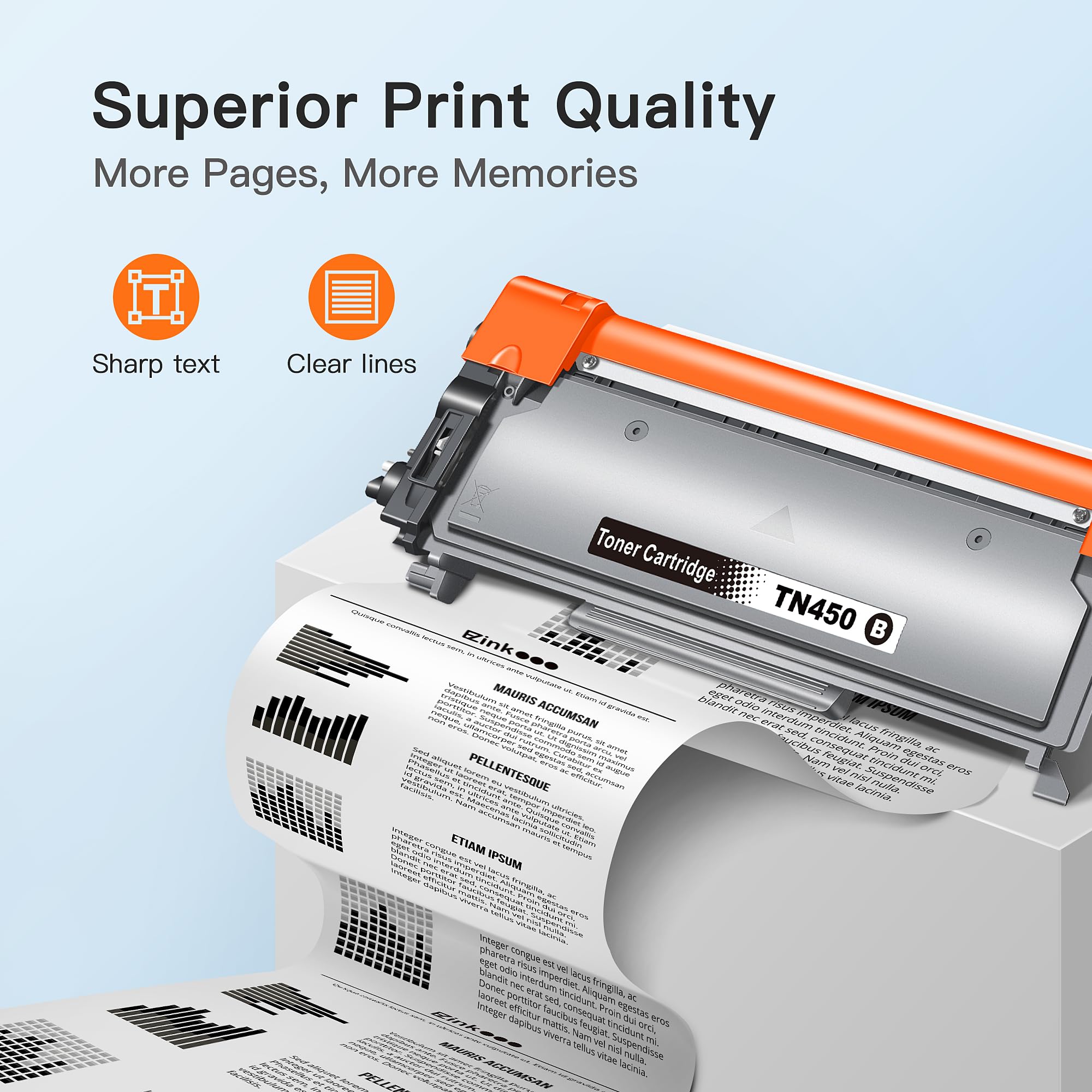 E-Z Ink Compatible Toner Cartridge Replacement for Brother TN450 TN420 TN-450 TN-420 Compatible with HL-2270DW HL-2280DW HL-2230 HL-2240 MFC-7360N MFC-7860DW DCP-7065DN Intellifax 2840(4 Pack, Black) - Image 6