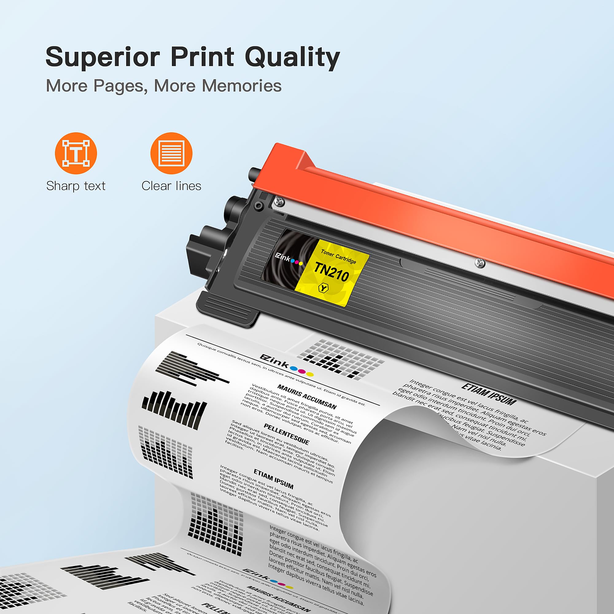 E-Z Ink Compatible Toner Cartridge Replacement for Brother TN210 TN-210 to use with HL-3040CN HL-3070CW HL-3075CW DCP-9010CN MFC-9010CN MFC-9320CW (2 Black, 1 Cyan, 1 Magenta, 1 Yellow) 5 Pack - Image 3