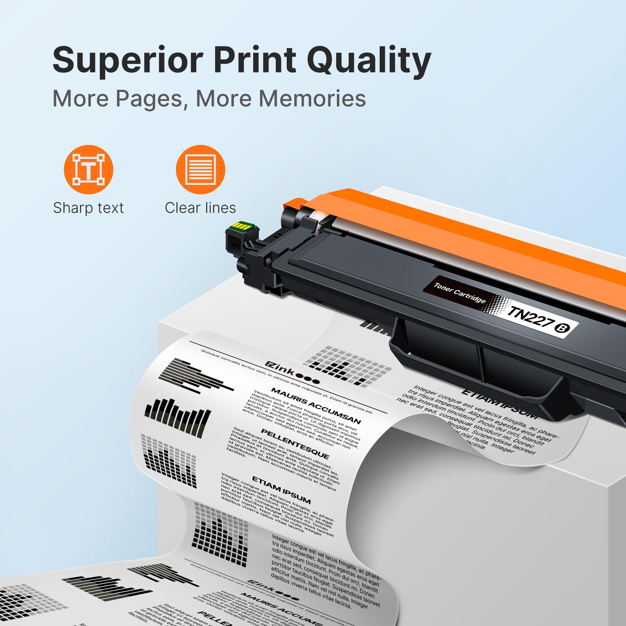 E-Z Ink Compatible Toner Cartridge Replacement for Brother TN227 TN-227 TN227bk TN223bk TN223 use with MFC-L3770CDW MFC-L3750CDW HL-L3230CDW HL-L3290CDW HL-L3210CW MFC-L3710CW (1 Black) - Image 3