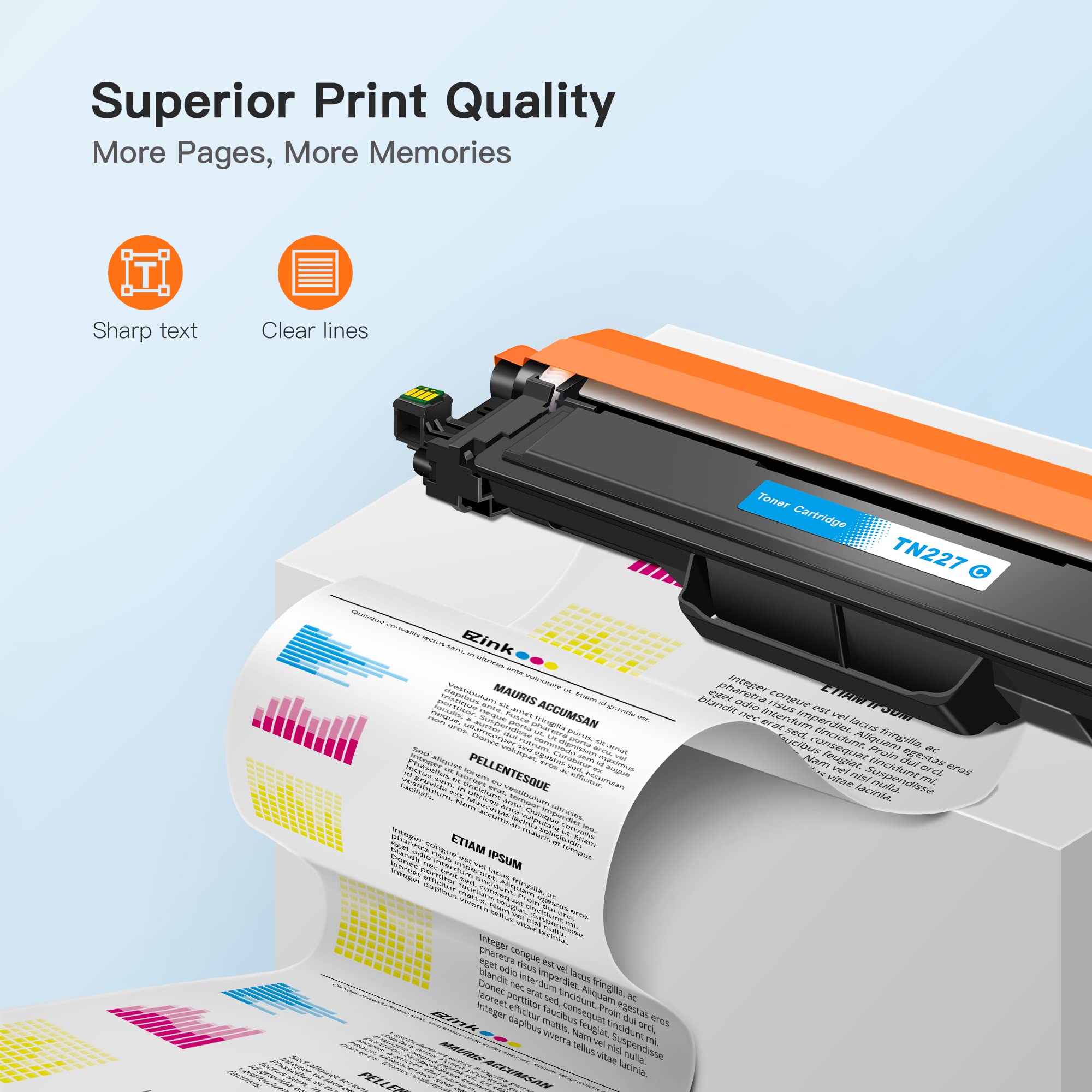 E-Z Ink Compatible Toner Cartridge Replacement for Brother TN227 TN227C TN-227 TN223 TN223C to use with MFC-L3770CDW MFC-L3750CDW HL-L3230CDW HL-L3290CDW HL-L3210CW MFC-L3710CW (1 Cyan) - Image 3