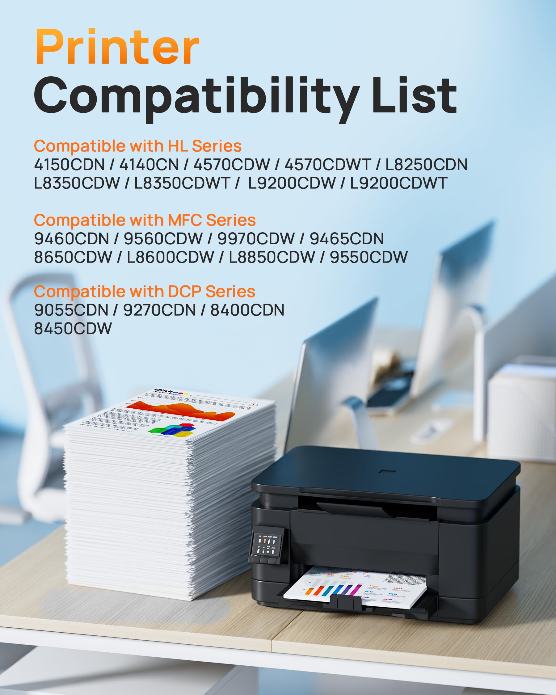 E-Z Ink Compatible Toner Cartridge Replacement for Brother TN336 TN-336 TN331 TN336C Compatible with MFC-L8850CDW HL-L8350CDW MFC-L8600CDW HL-4150CDN MFC-9970CDW (1 Cyan, 1 Magenta, 1 Yellow) - Image 2