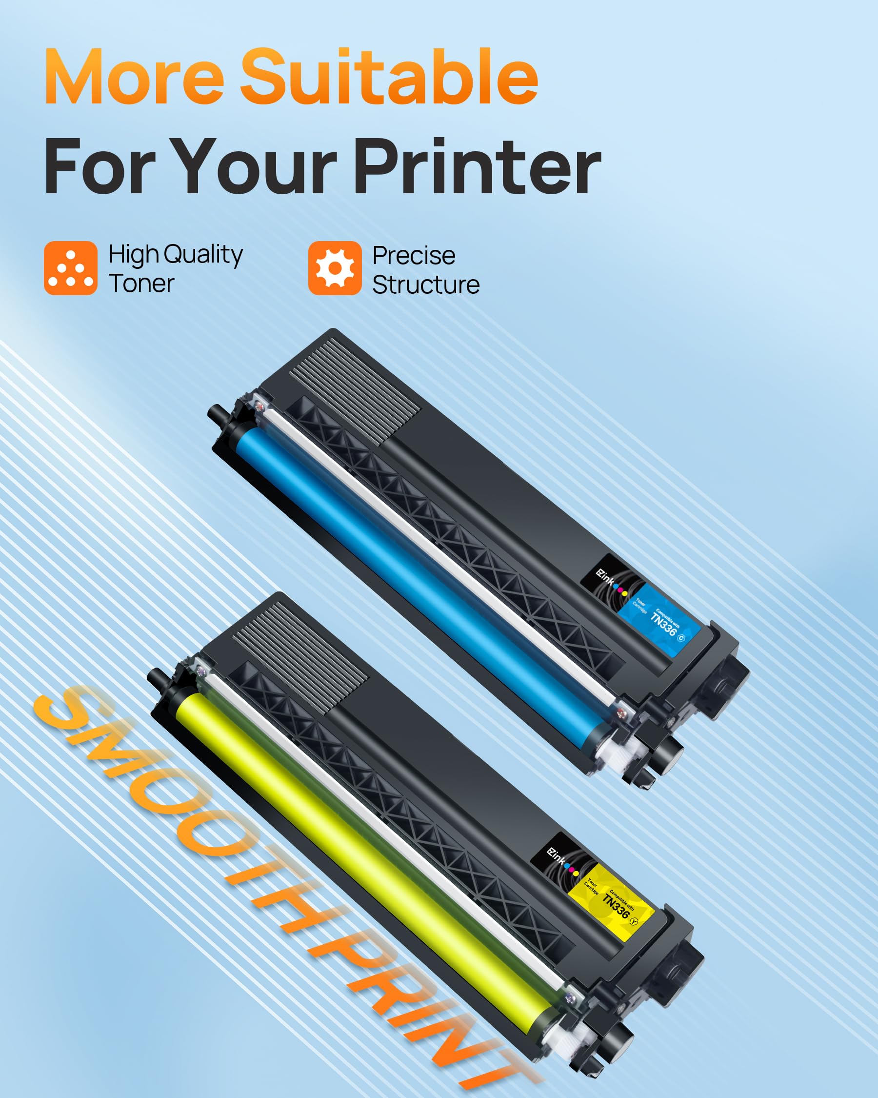 E-Z Ink Compatible Toner Cartridge Replacement for Brother TN336 TN-336 TN331 TN336C Compatible with MFC-L8850CDW HL-L8350CDW MFC-L8600CDW HL-4150CDN MFC-9970CDW (1 Cyan, 1 Magenta, 1 Yellow) - Image 5
