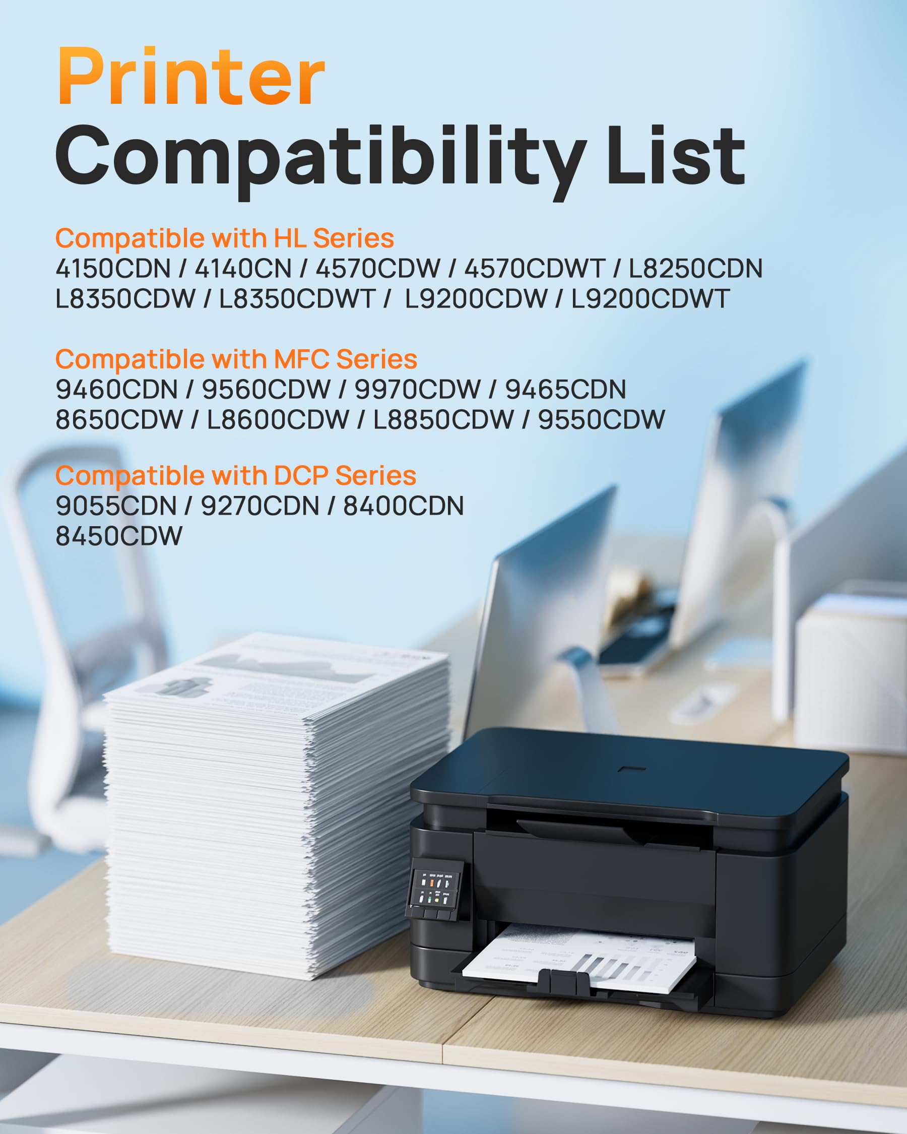 E-Z Ink Compatible Toner Cartridge Replacement for Brother TN336 TN331 TN-336 TN-331 Compatible with HL-L8350CDW MFC-L8850CDW MFC-L8600CDW MFC-9970CDW HL-4150CDN HL-L8250CDN (2 Black) - Image 2