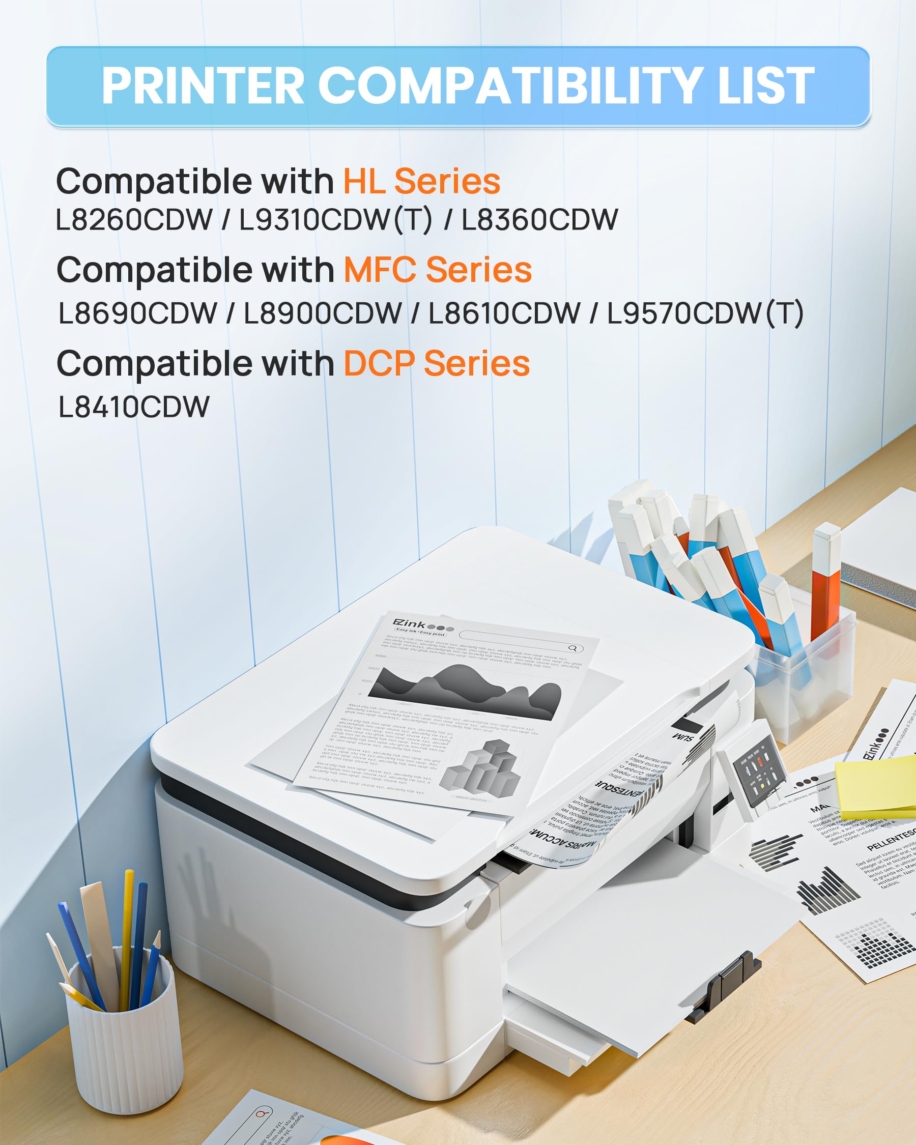 E-Z Ink Compatible TN433BK Toner Cartridge Replacement for Brother TN-433 TN433 TN433bk TN431 Compatible with HL-L8260CDW HL-L8360CDW MFC-L8610CDW MFC-L8900CDW (1 Black, 1 Pack) - Image 2