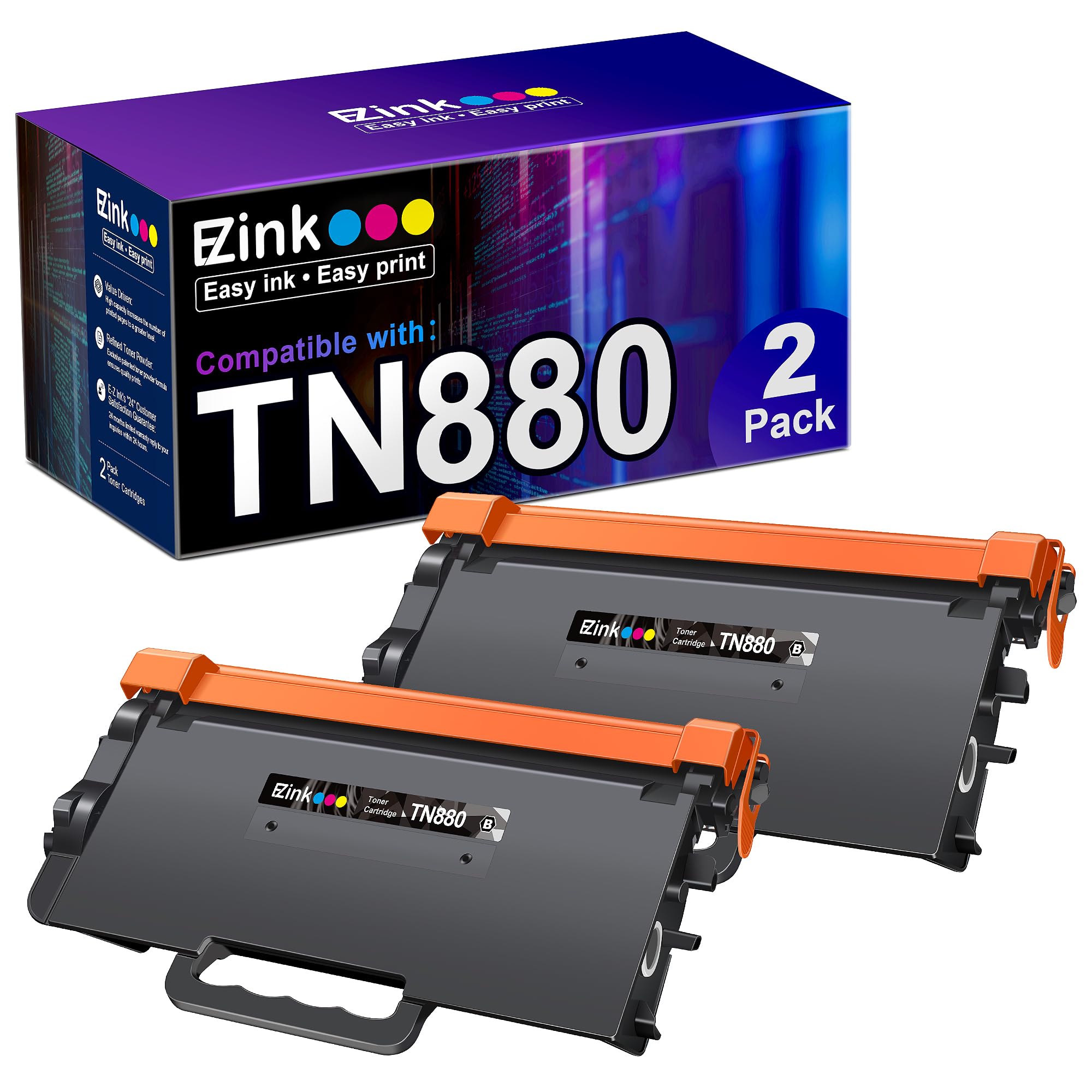 E-Z Ink Compatible Toner Cartridge Replacement for Brother TN880 Super High Yield Toner Cartridge TN 880 TN850 TN-880 MFC-L6900DW HL-L6200DW MFC-L6700DW MFC-L6800DW HL-L6200DWT HL-L6300DW 2 Black