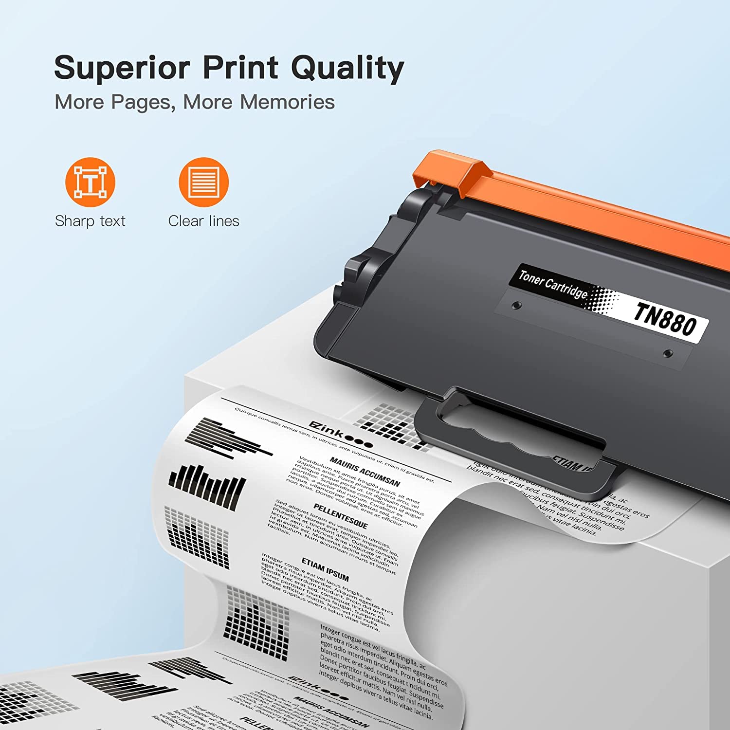 E-Z Ink Compatible Toner Cartridge Replacement for Brother TN880 Super High Yield Toner Cartridge TN 880 TN850 TN-880 MFC-L6900DW HL-L6200DW MFC-L6700DW MFC-L6800DW HL-L6200DWT HL-L6300DW 2 Black - Image 2
