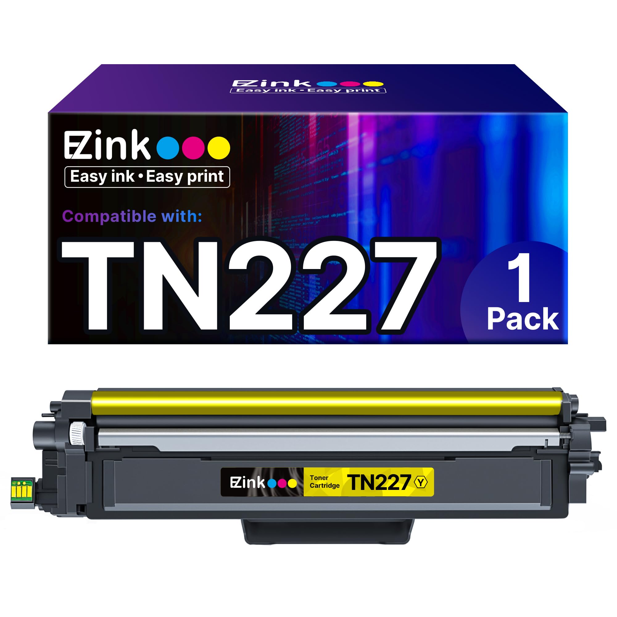E-Z Ink Compatible Toner Cartridge Replacement for Brother TN227Y TN227 TN-227 TN223 TN223Y to use with MFC-L3770CDW MFC-L3750CDW HL-L3230CDW HL-L3290CDW HL-L3210CW MFC-L3710CW (1 Yellow)