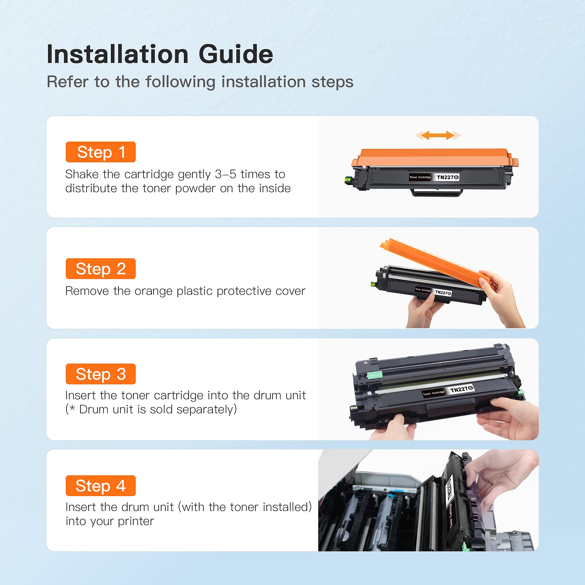 E-Z Ink Compatible Toner Cartridge Replacement for Brother TN227Y TN227 TN-227 TN223 TN223Y to use with MFC-L3770CDW MFC-L3750CDW HL-L3230CDW HL-L3290CDW HL-L3210CW MFC-L3710CW (1 Yellow) - Image 6
