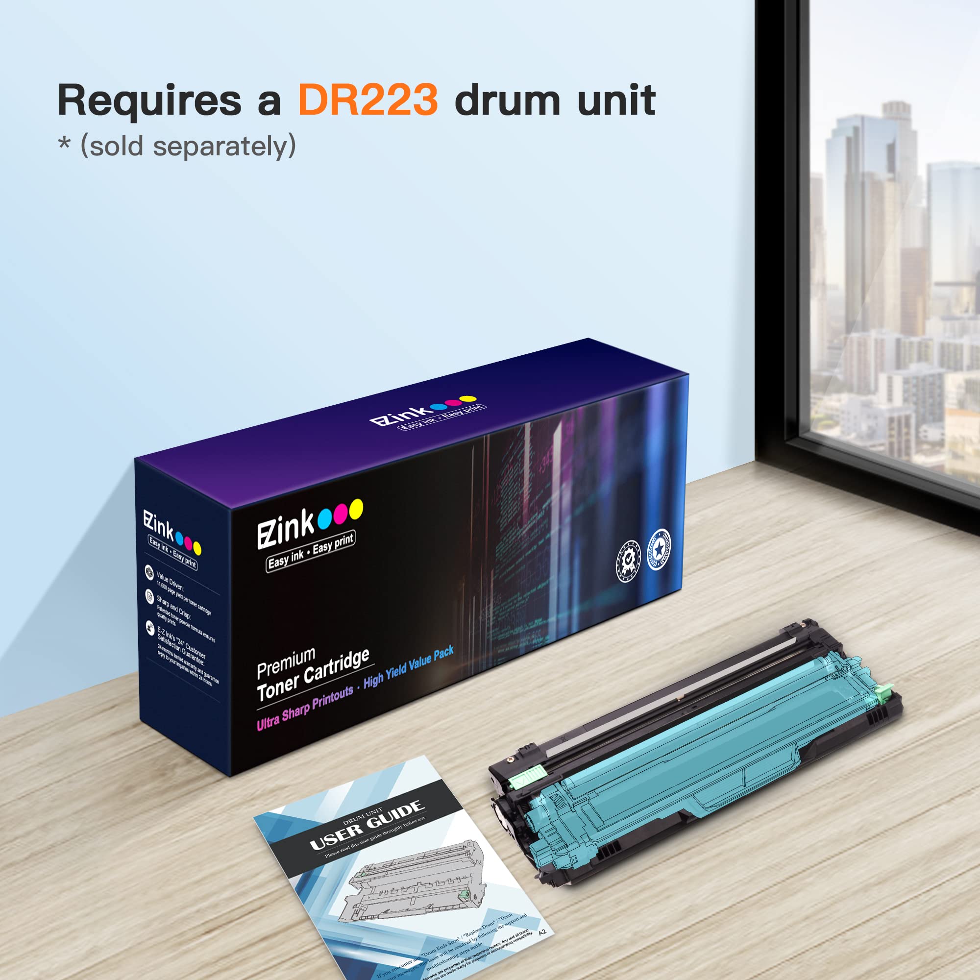 E-Z Ink Compatible Toner Cartridge Replacement for Brother TN227Y TN227 TN-227 TN223 TN223Y to use with MFC-L3770CDW MFC-L3750CDW HL-L3230CDW HL-L3290CDW HL-L3210CW MFC-L3710CW (1 Yellow) - Image 7