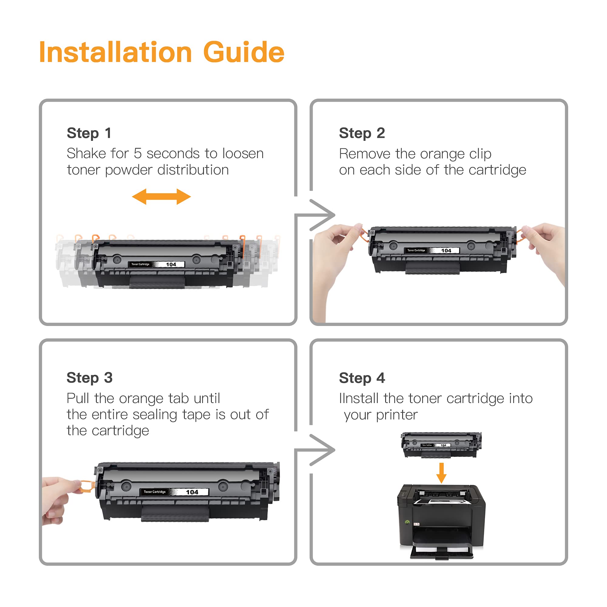 E-Z Ink Compatible Toner Cartridge Replacement for Canon 104 Black Toner Cartridge CRG104 CRG-104 to use with ImageClass D420 D480 MF4350d MF4150 MF4270 MF4370 MF4690 FAXPHONE L90 L120 (2 Pack) - Image 7