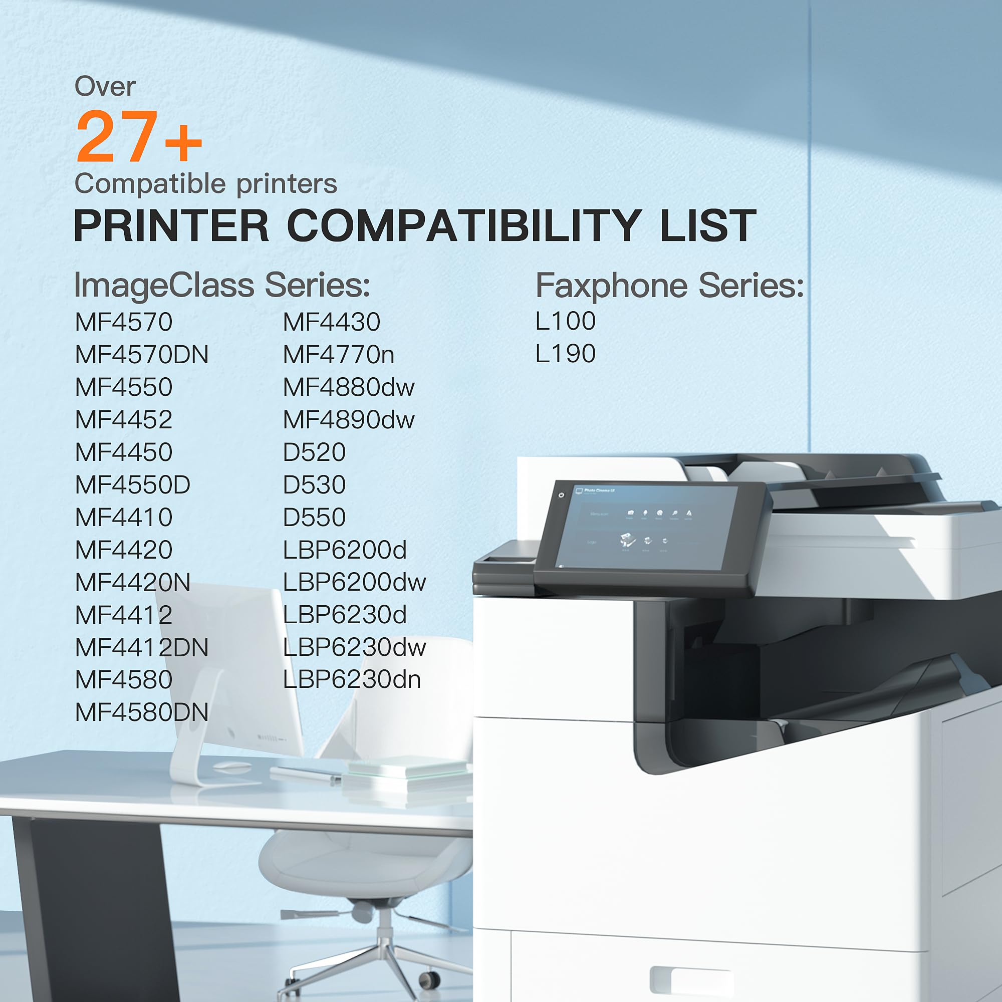 E-Z Ink Compatible Toner Cartridge Replacement for Canon 126 128 Black Toner Cartridge CRG-126 CRG-128 CRG128 for Imageclass D530 L100 L190 LBP6230DW LBP6230 MF4890DW MF4770N MF4880DW (2 Pack) - Image 3