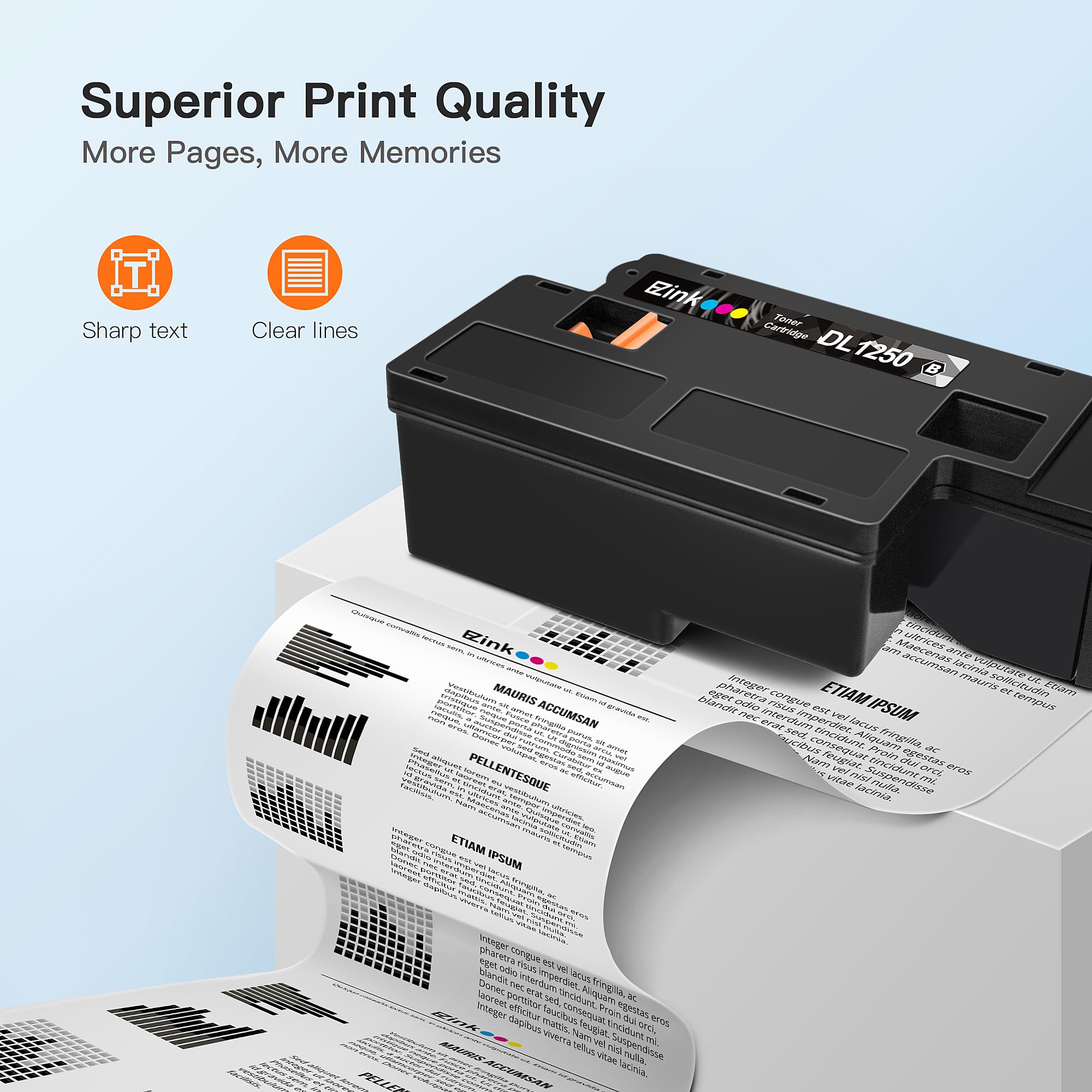 E-Z Ink Compatible Toner Cartridge Replacement for Dell 1250 Toner Cartridge to Use with Dell C1760nw Toner Cartridges Work for C1765nf C1765nfw 1250 1250c 1350cnw 1355cn 1355cnw Laser Printer, 810WH - Image 3