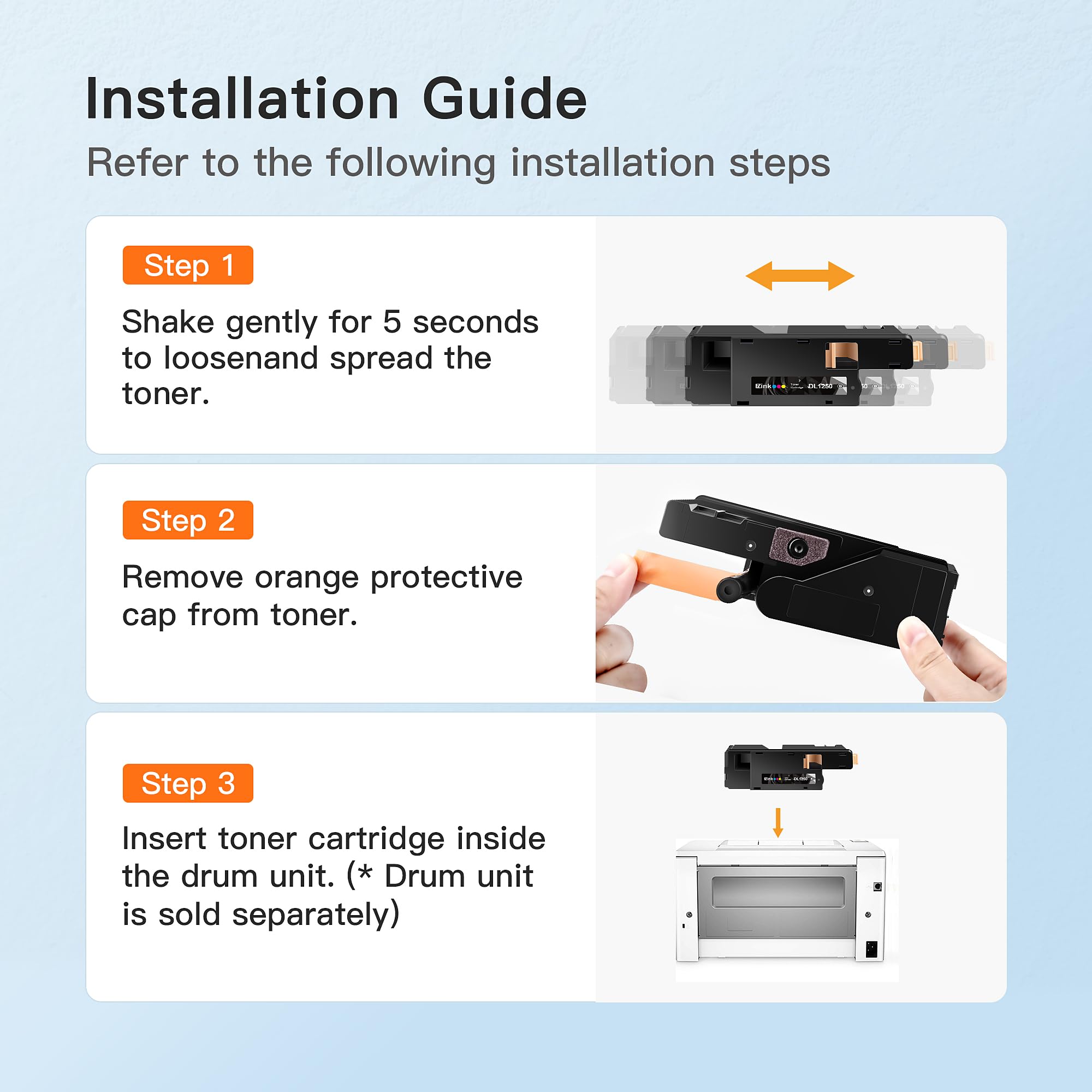 E-Z Ink Compatible Toner Cartridge Replacement for Dell 1250 Toner Cartridge to Use with Dell C1760nw Toner Cartridges Work for C1765nf C1765nfw 1250 1250c 1350cnw 1355cn 1355cnw Laser Printer, 810WH - Image 6