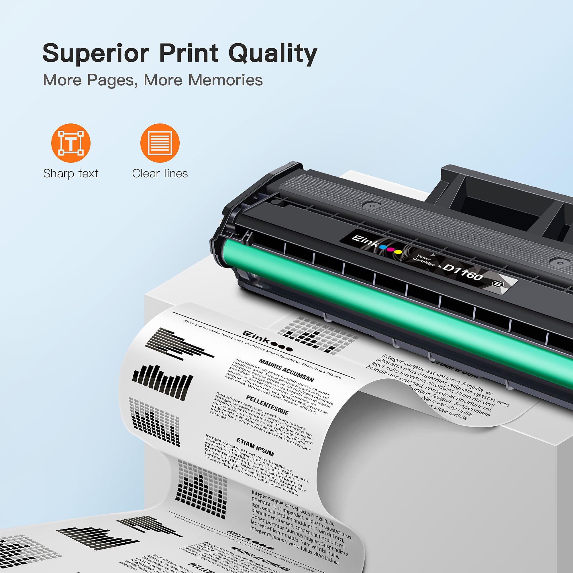 E-Z Ink Compatible Toner Cartridge Replacement for Dell B1160 Toner Cartridge to Use with Dell B1160 B1160w B1163w B1165nfw Mono Laser Printers (2 Black, YK1PM 331-7335 HF44N HF442) - Image 3