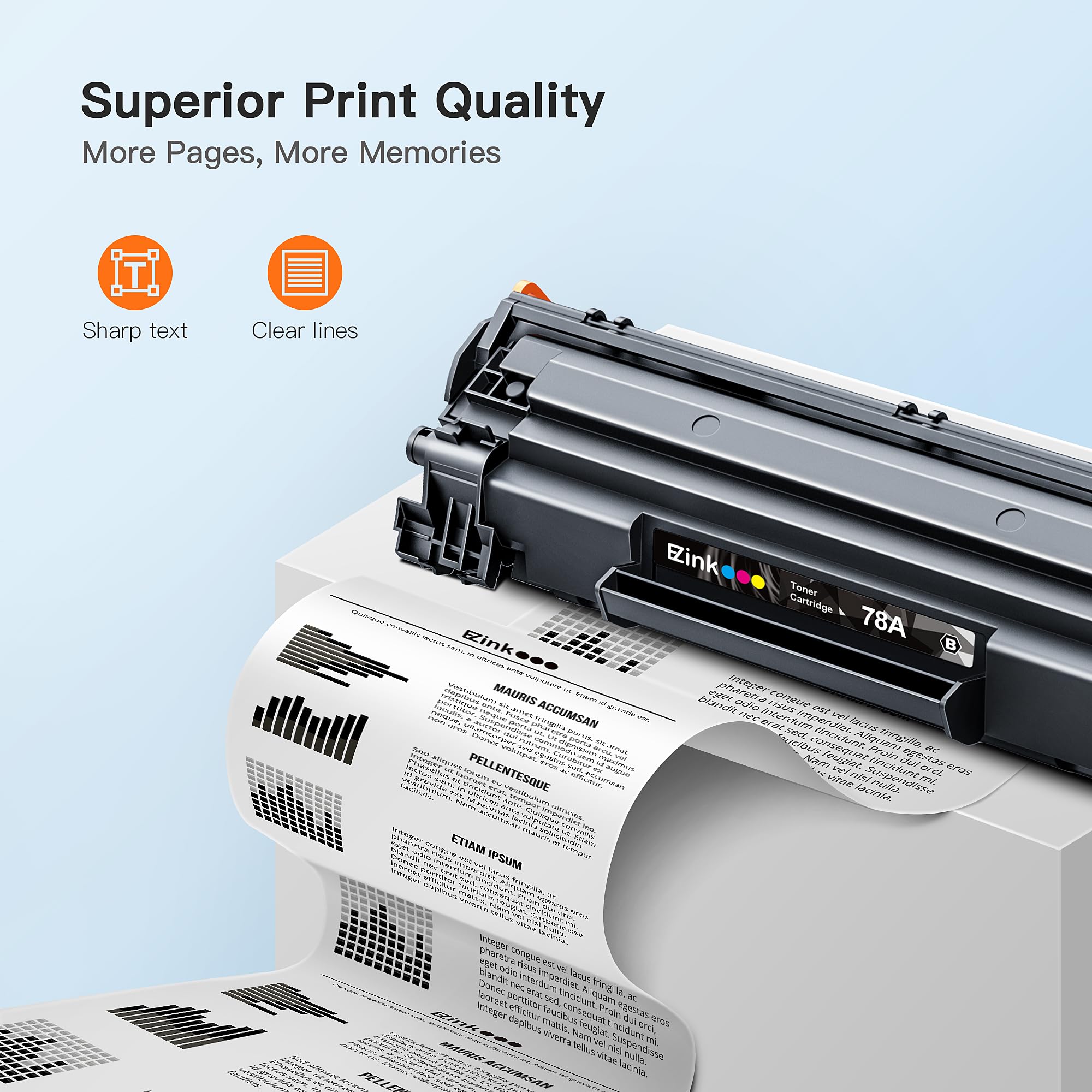 E-Z Ink Compatible Toner Cartridge Replacement for HP 78A CE278A to use with Pro P1606dn, M1536dnf, P1566, P1560, P1606, M1536 Printer (Black，4 Pack) - Image 3