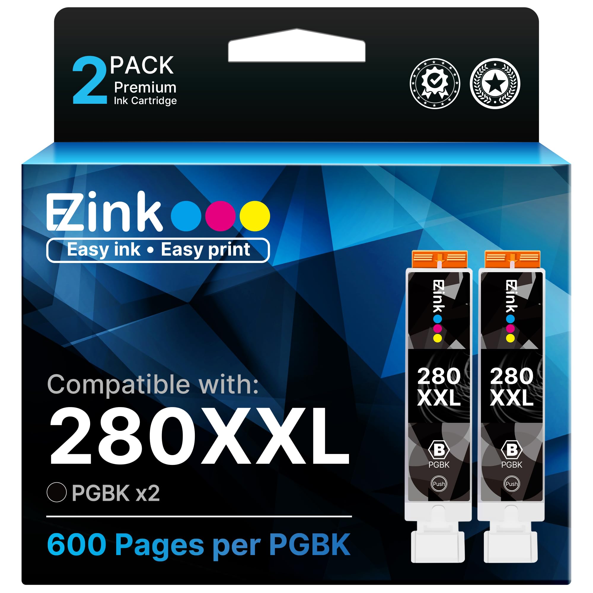 E-Z Ink Compatible tr8620a Ink Cartridge Replacement for Canon 280 PGBK 280 XXL Canon Ink PGI-280XXL to use with PIXMA TR8520 TR8620 TR8622a TS9521C TS6120 TS9120 TS6320 TR7520(2 PGBK)