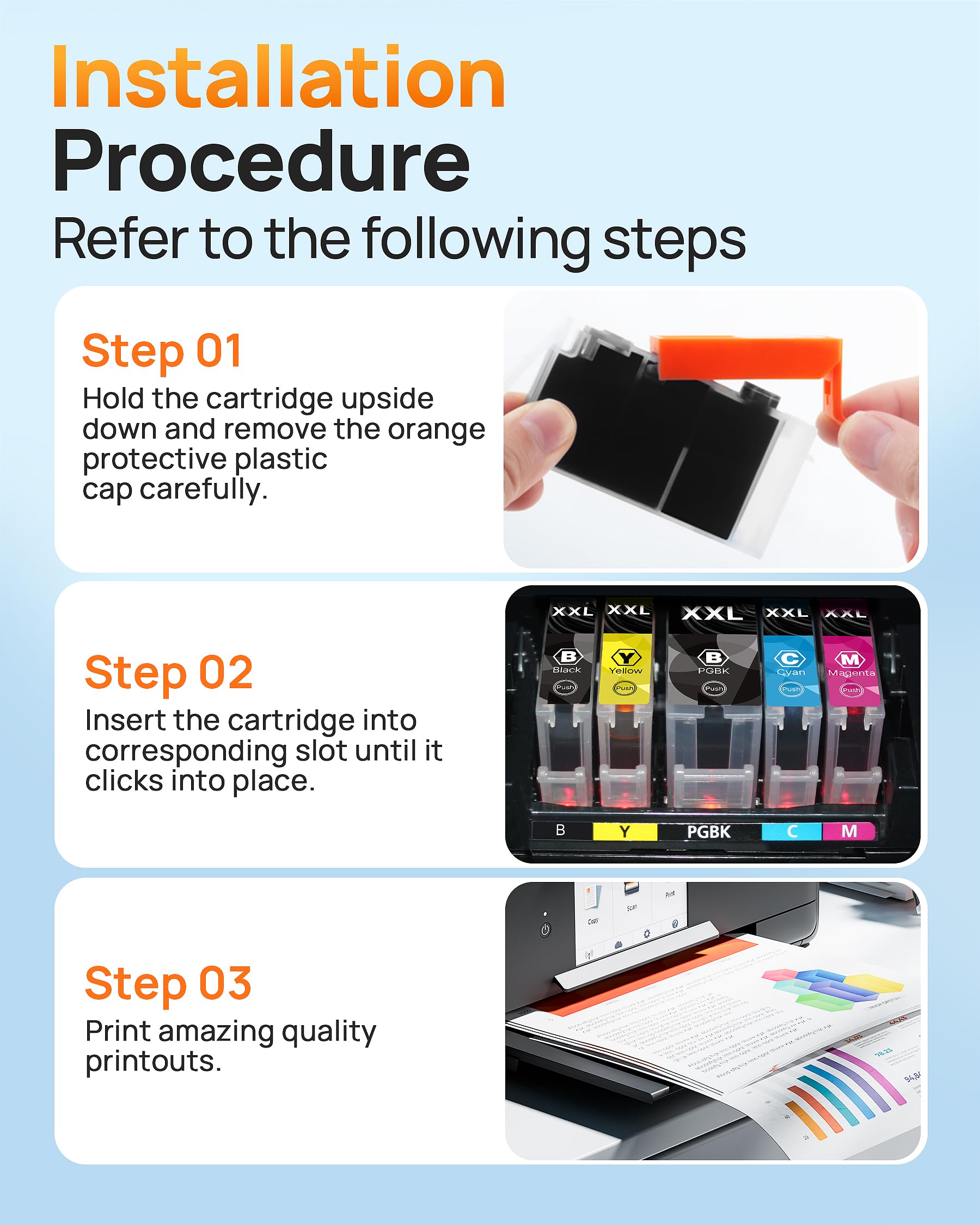 E-Z Ink Compatible Ink Cartridge Replacement for Canon CLI-281XXL CLI 281 XXL to use with PIXMA TS8120 TS9120 (Photo Blue, 1 Pack) - Image 5