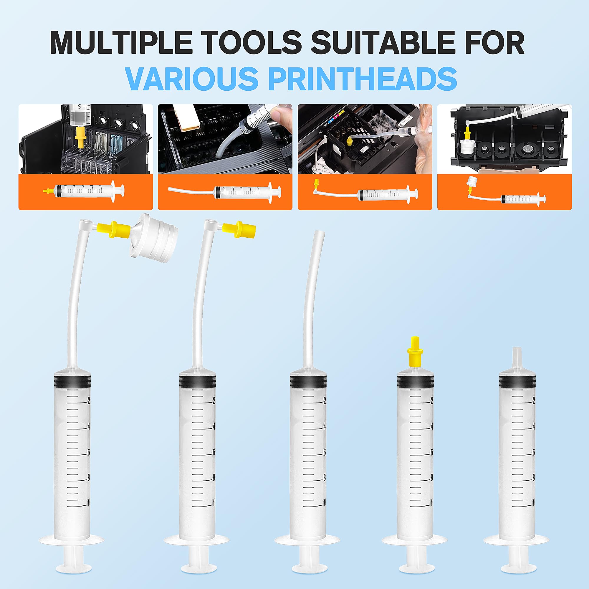 E-Z Ink Printer Cleaning Kit for Epson Ecotank Printer, Printerhead Cleaning kit for HP/Canon/Brother Inkjet Printers, Printhead Cleaning Solution, 100ML - Image 4